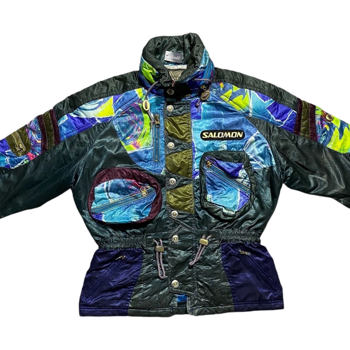 VINTAGE SALOMON SKI JACKET INSULATED WINTER WEAR MULTICOLOR