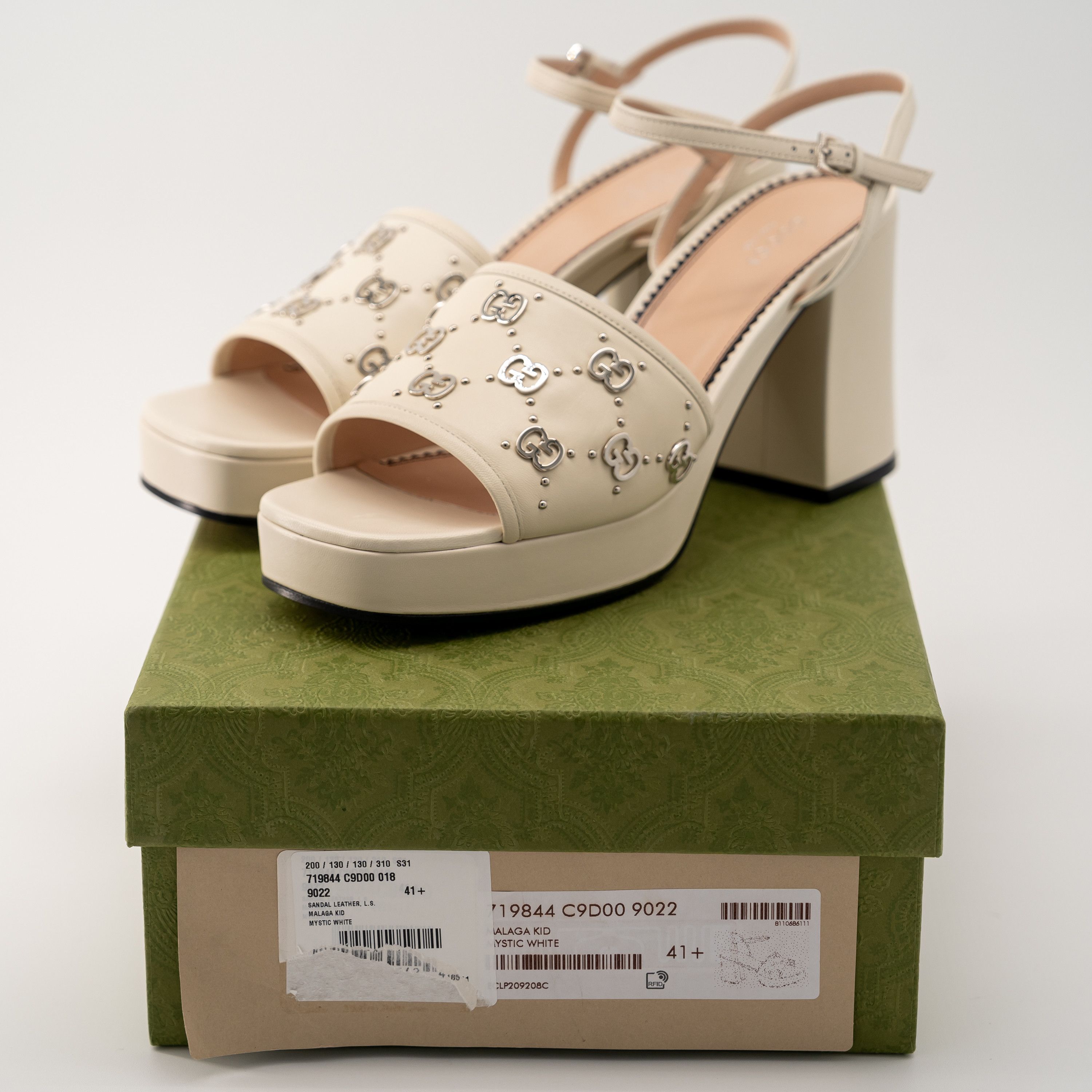 Gucci US 11.5 Gucci GG Studs Strap Sandals White Cream Leather Size US 11.5 / IT 41.5 - 10 Thumbnail