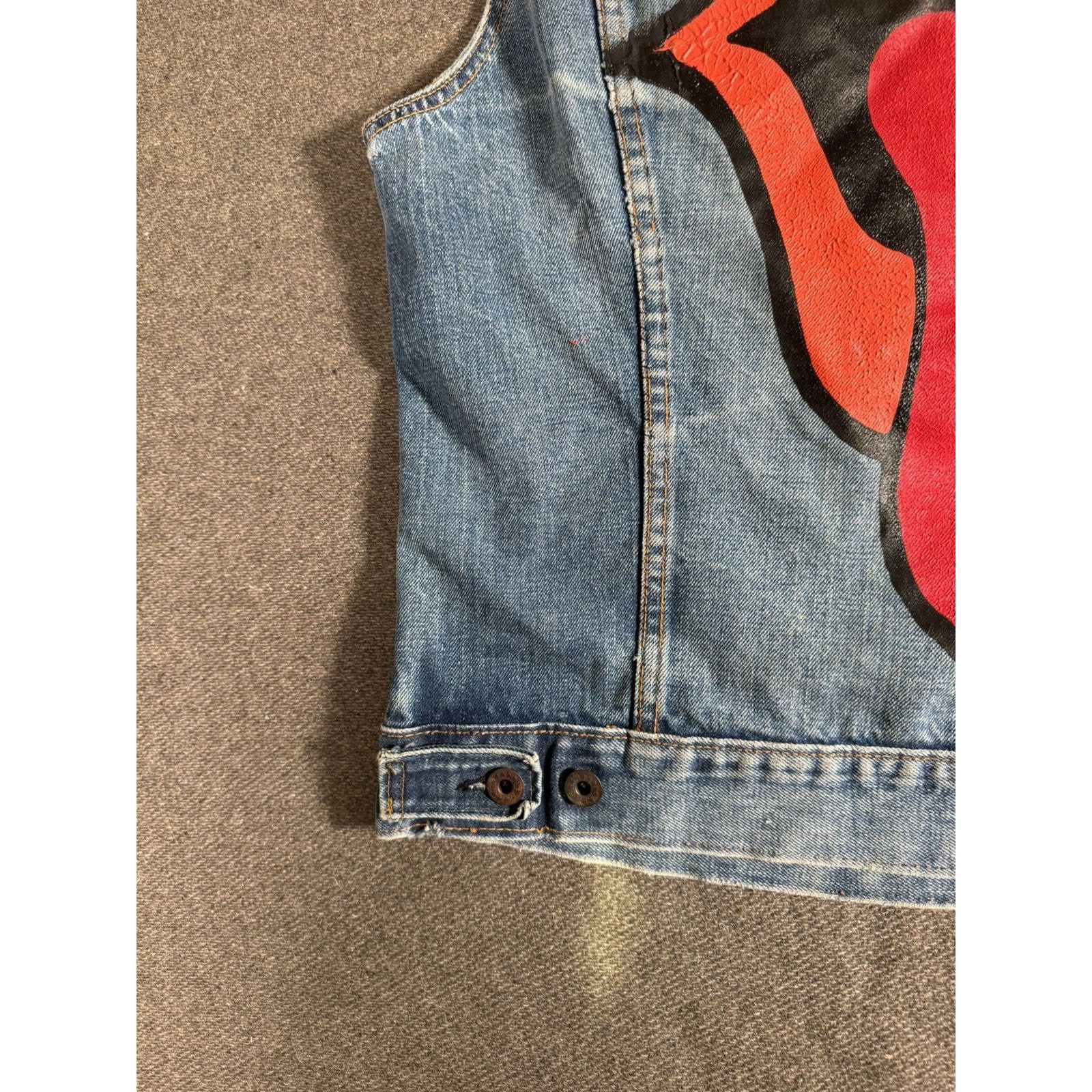 MadeWorn MadeWorn I Got Stoned Rolling Stones Denim Vest Jacket Rare Size US L / EU 52-54 / 3 - 16 Thumbnail