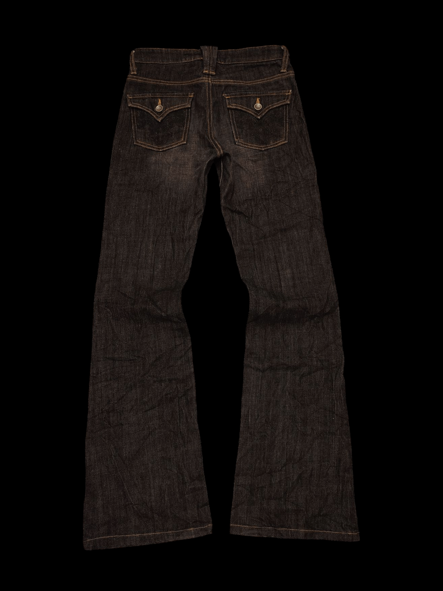 If Six Was Nine × Japanese Brand Japanese Sasson Black Flared Jeans Tribal embroidery Pocket Size US 27 - 2 Thumbnail