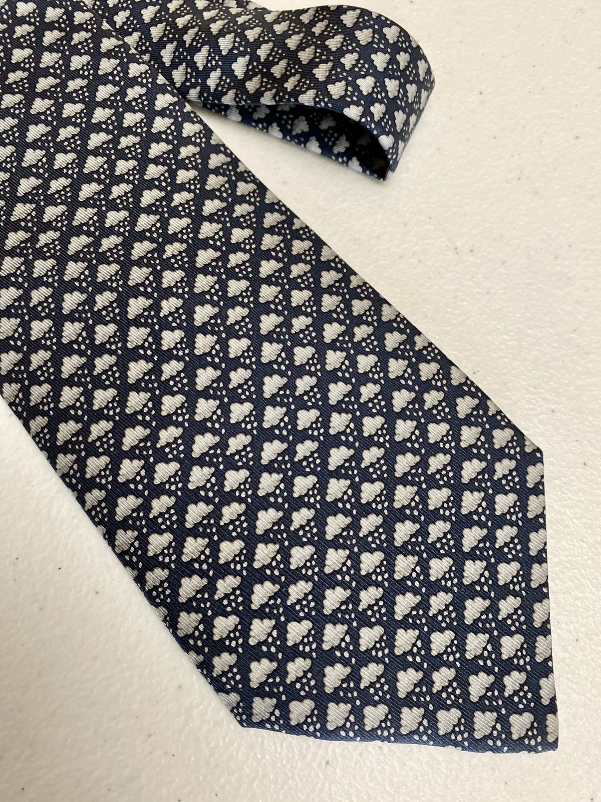 Hermes Hermès 🇫🇷 Blue Rainy Day Cover 5616 MA Vintage Print Tie NWT Size ONE SIZE - 5 Thumbnail