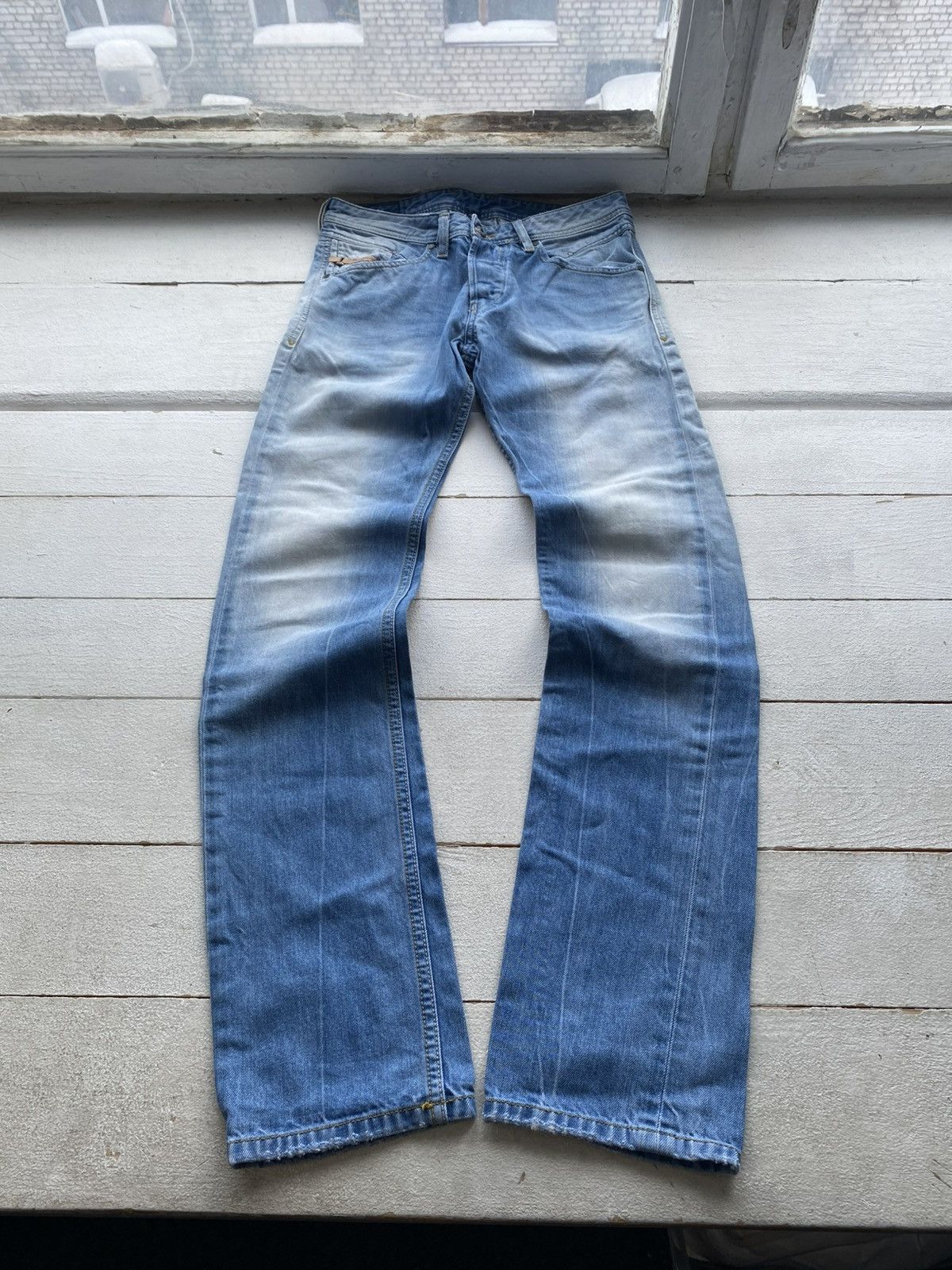 Diesel Luxury 00s Vntg Diesel Belther Slim Straight Jeans W27 Y2K Size 29" - 1 Thumbnail