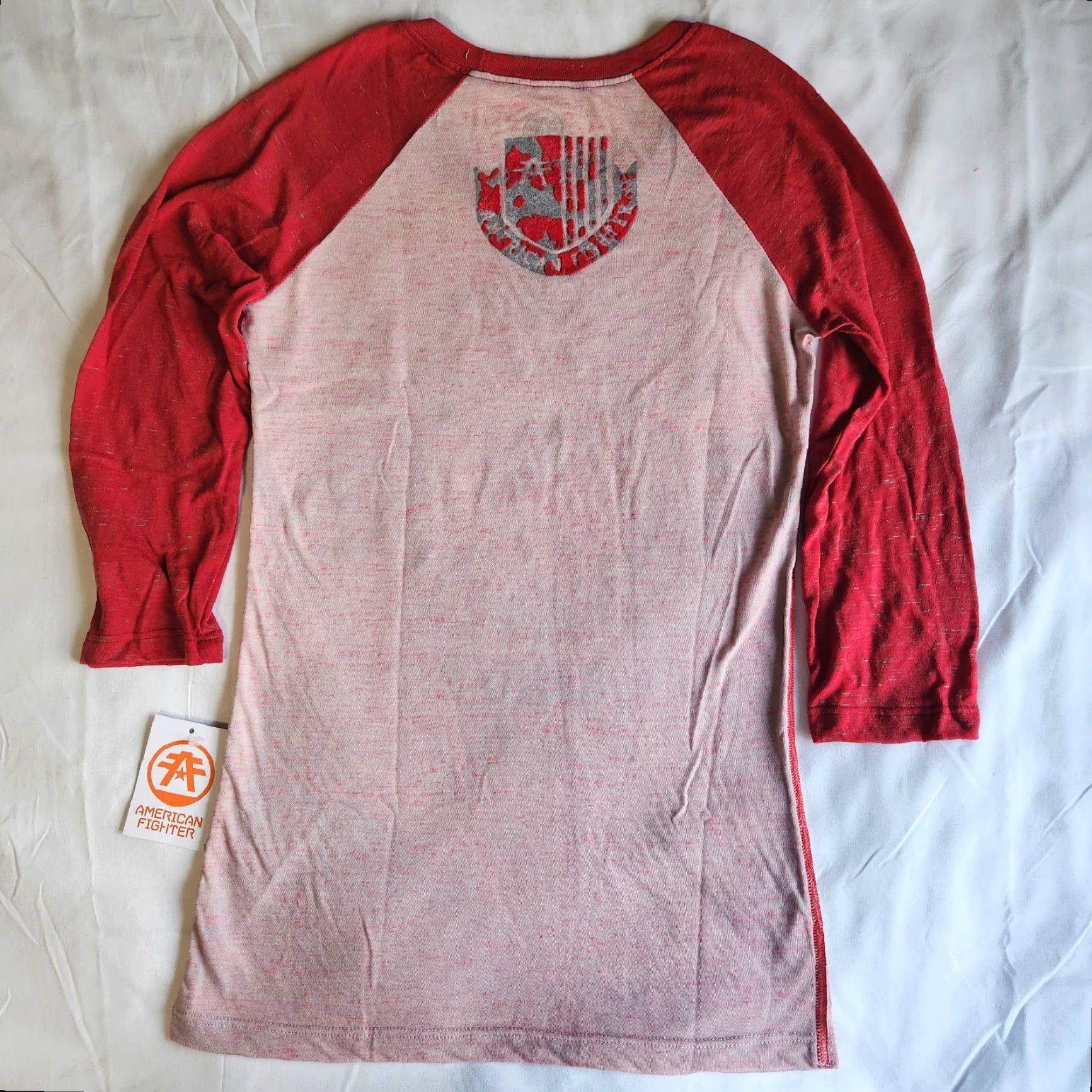 Vintage American Fighter Affliction Dalton Artisan XS Grey Pink Raglan Graphic T-Shirt Woman's MMA Gymwear Athletic Biker Tee Regular Size XS / US 0-2 / IT 36-38 - 3 Thumbnail
