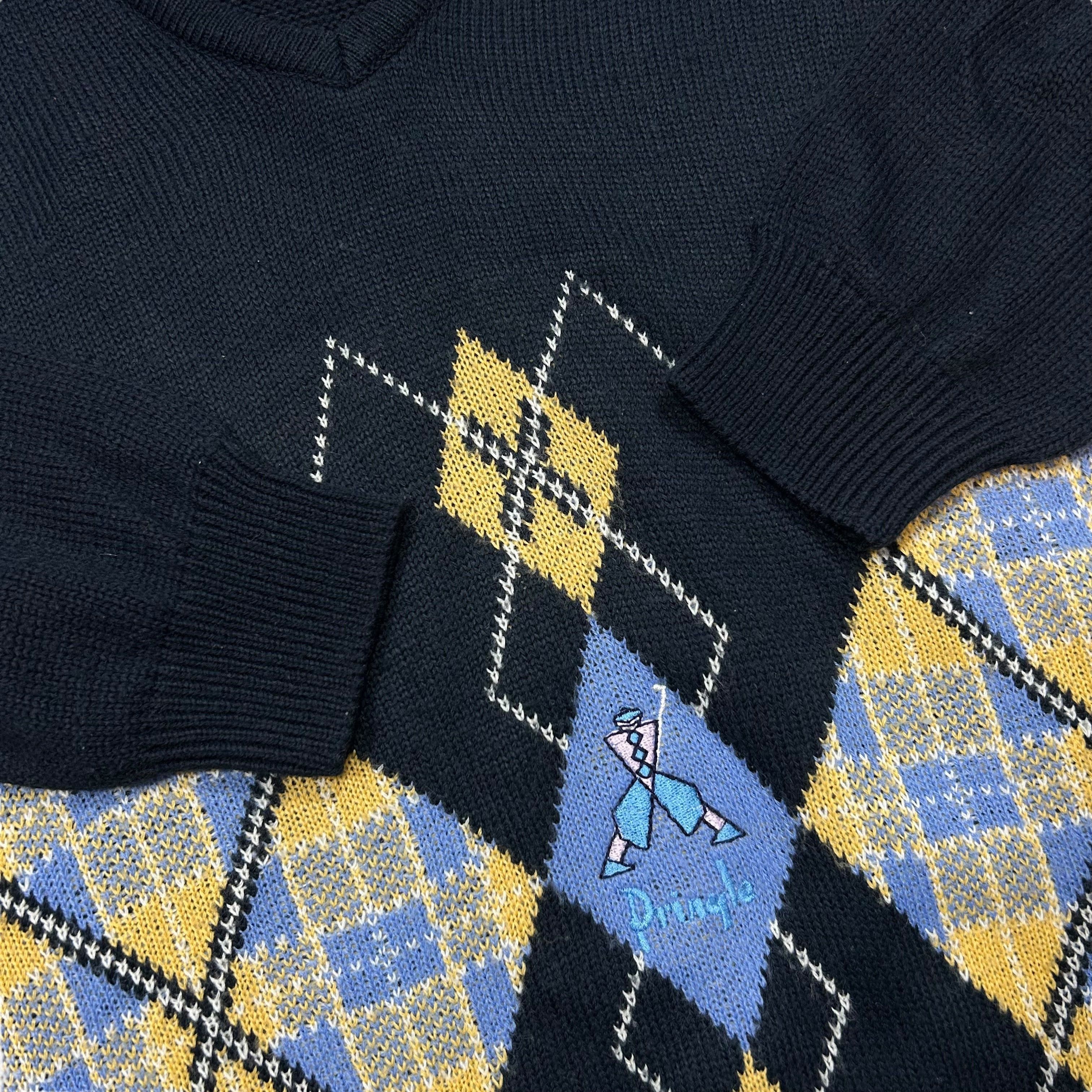 Pringle Of Scotland Pringle Of Scotland Blue Argyle Pullover Knit Sweater XL Size US XL / EU 56 / 4 - 5 Thumbnail