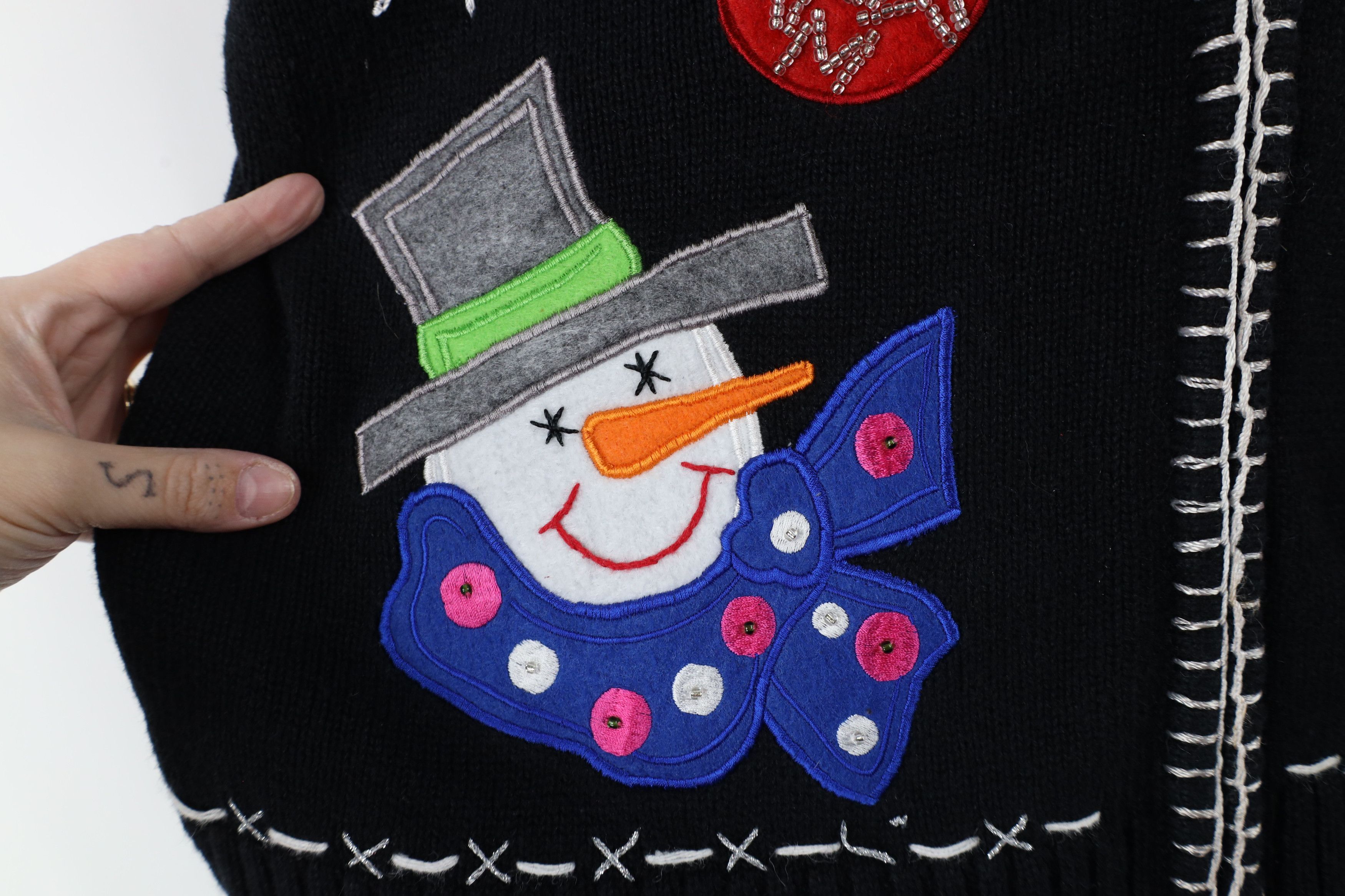 Vintage Vintage 90s Streetwear Christmas Snowman Cardigan Sweater Size L / US 10 / IT 46 - 4 Thumbnail