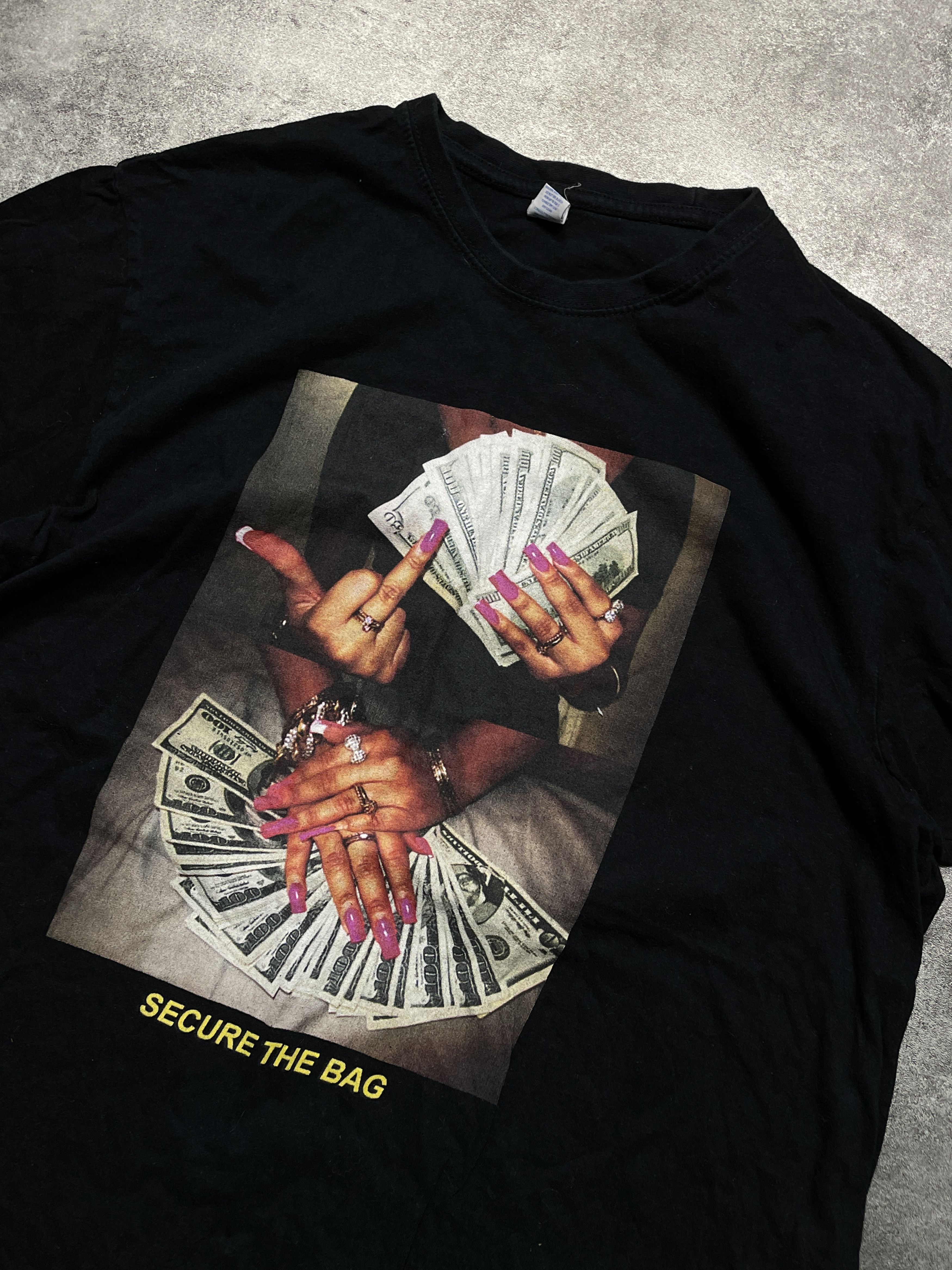 Vintage 🔥Offers🔥Secure The Bag T-Shirt Streetwear Hype Spellout Size US M / EU 48-50 / 2 - 2 Thumbnail
