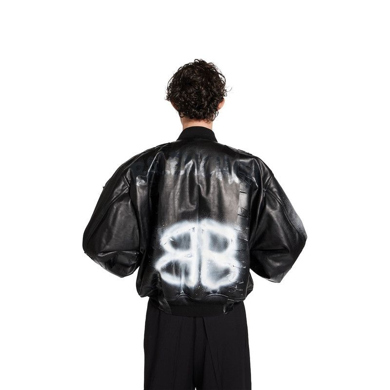 Balenciaga o1bcso1str0426 Bomber Jacket in Black Size US M / EU 48-50 / 2 - 5 Thumbnail
