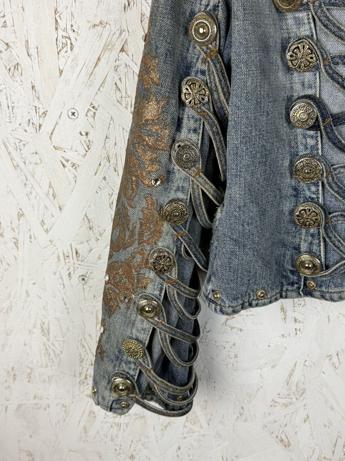 Roberto Cavalli Just Cavalli 2005 Runway Napoleon Denim Jacket Blue IT40 Size S / US 4 / IT 40 - 19 Thumbnail
