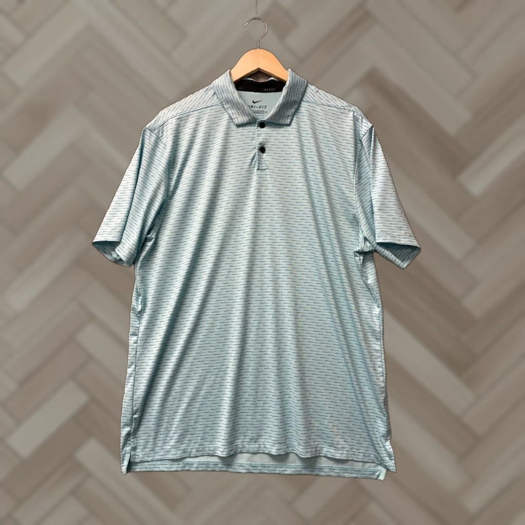 Nike Nike Athletic Golf Short Sleeve Polo Shirt Logo Aqua Yacht? Size US L / EU 52-54 / 3 - 1 Thumbnail