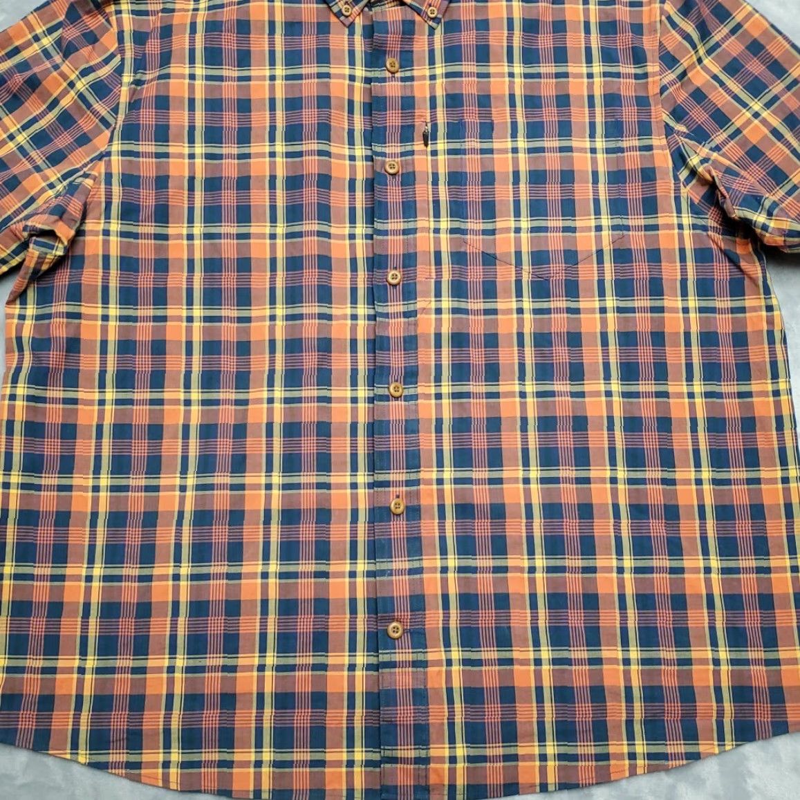 Duluth Trading Company Duluth Trading Shirt Mens XXL Orange Plaid Untucked Slight Stretch Short Sleeve Button-Up Casual Mens Size US XXL / EU 58 / 5 - 2 Thumbnail