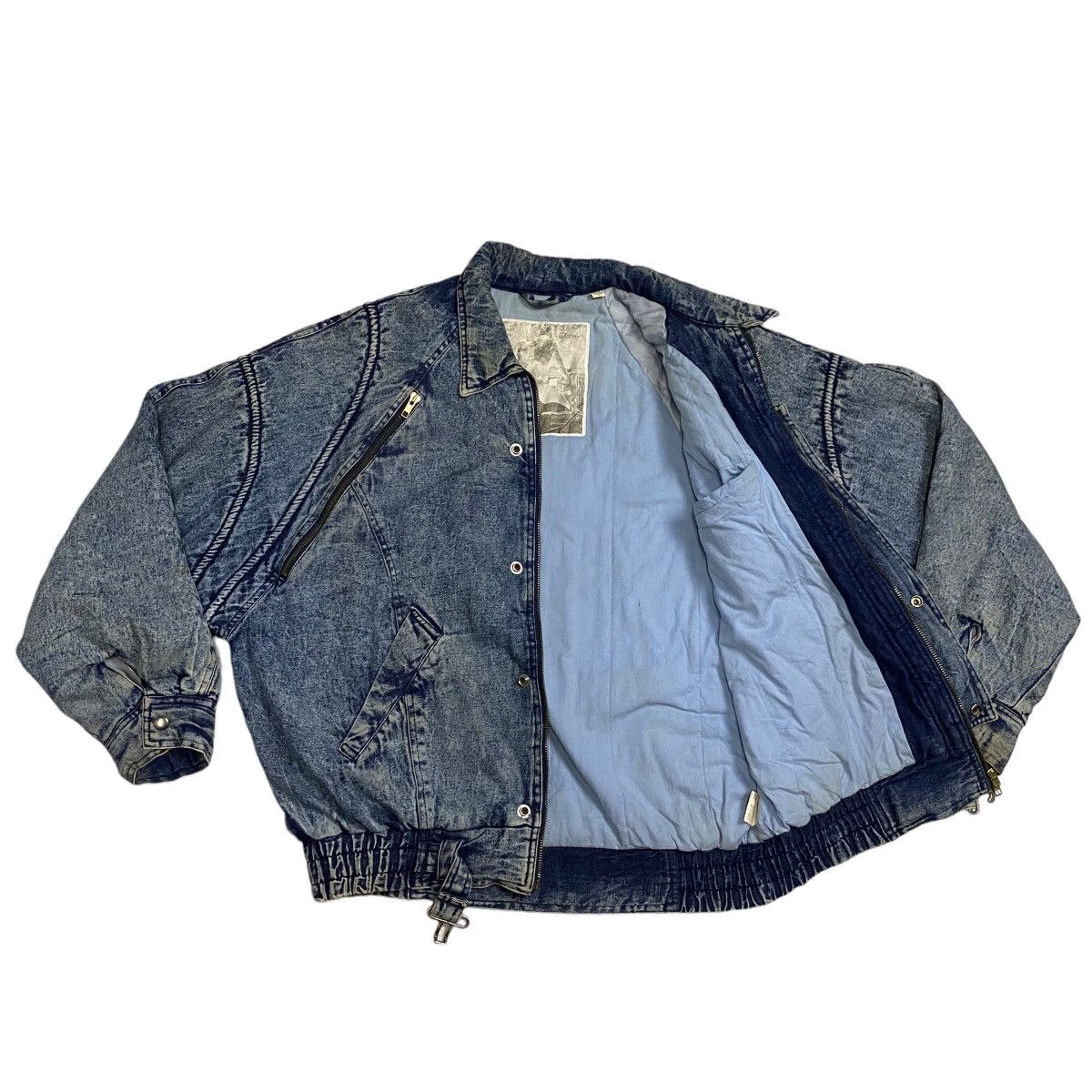 Japanese Brand × Vintage Vintage 80s Gleeman denim bomber jacket Size US L / EU 52-54 / 3 - 6 Thumbnail