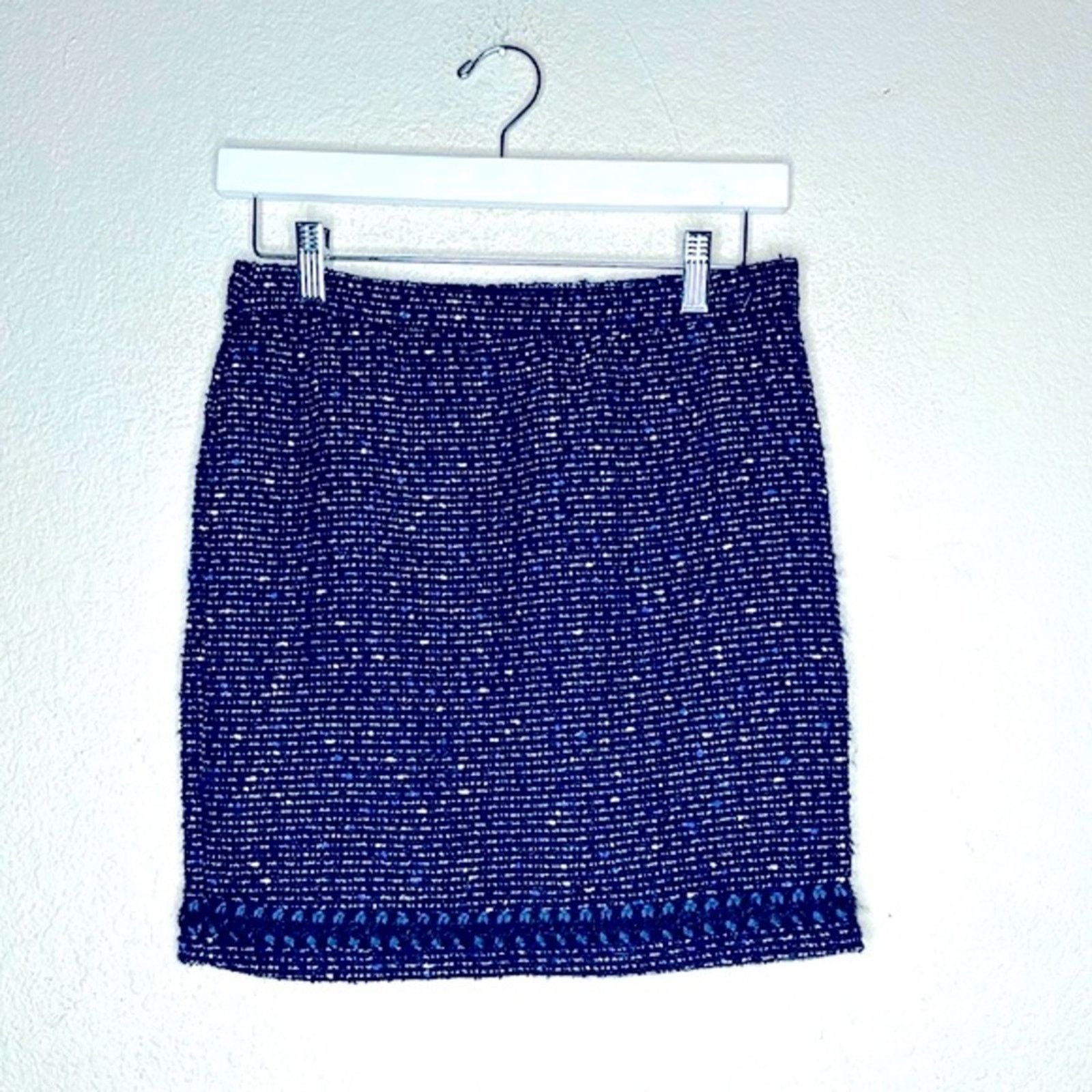 Love Moschino Love Moschino Wool Mohair Tweed Mini Skirt Blue Size 2/28 Size 28" / US 6 / IT 42 - 1 Thumbnail