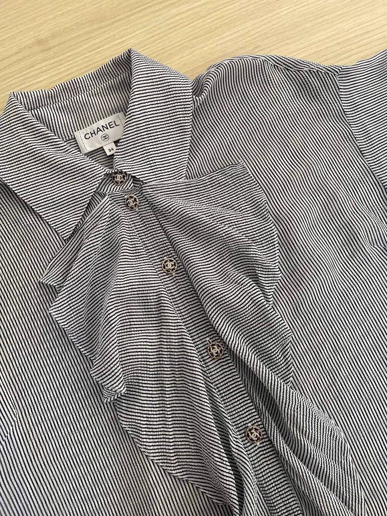 Chanel Chanel 24p grey wood-eared shirt Size XXS / US 00 / IT 34 - 4 Thumbnail