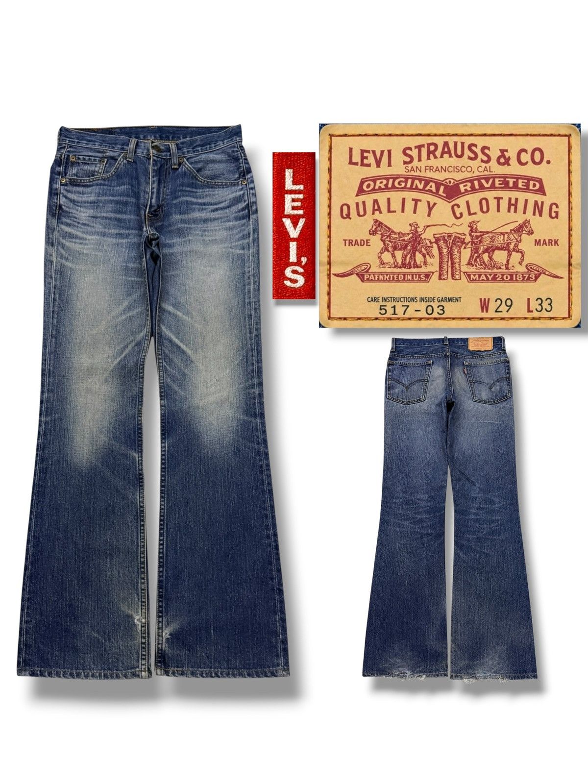 Levi's Vintage 00s Levis 517 Made In Japan | Vintage Bootcut | W29 Size US 29 - 1 Thumbnail
