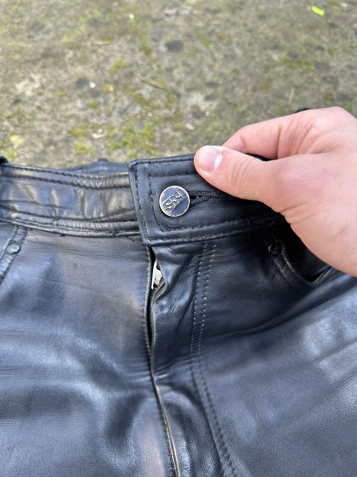 Genuine Leather × Leather × Vintage Vintage Japanese style y2k leather pants Size US 35 - 8 Thumbnail