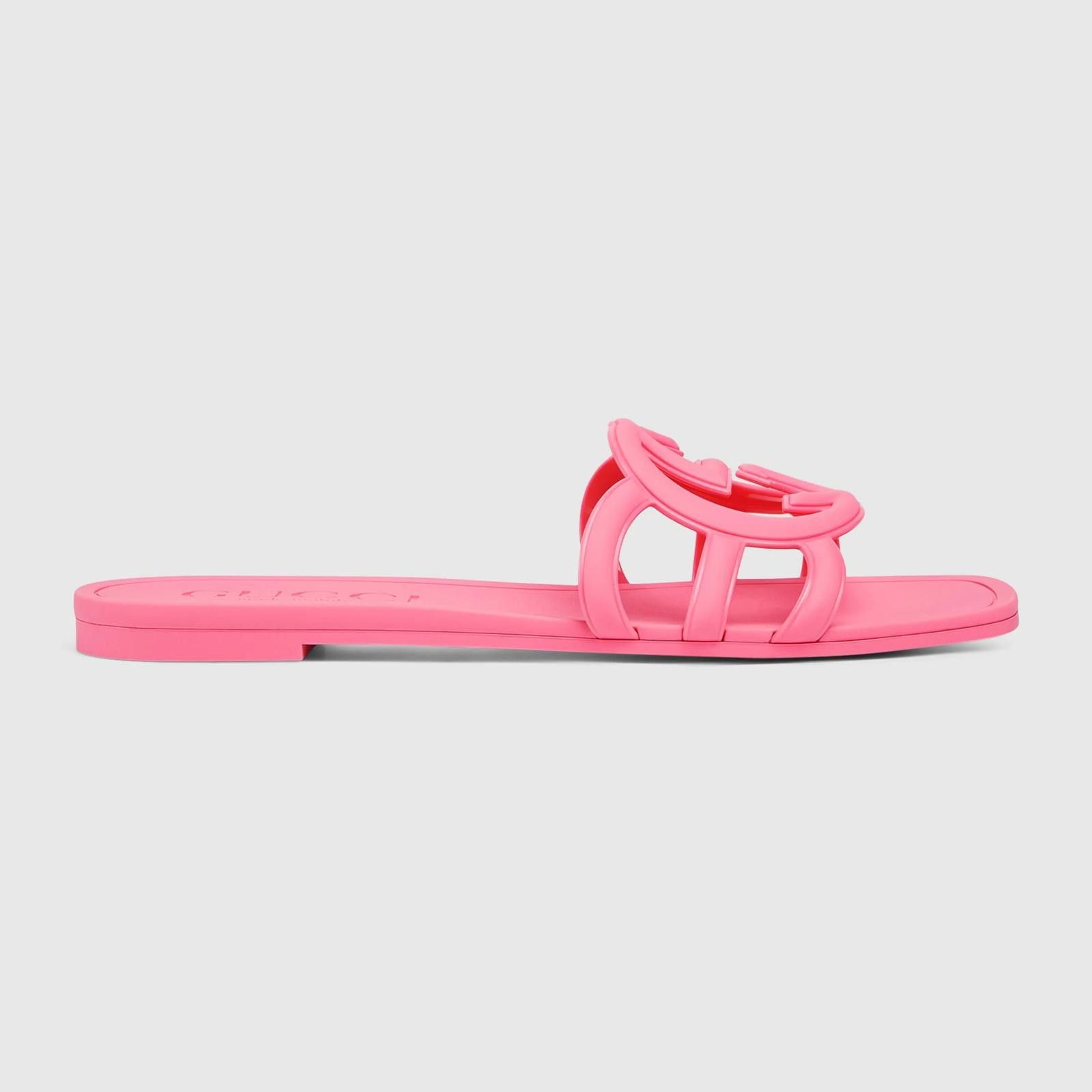 Gucci Gucci Interlocking G Rubber Slides Size US 4 / IT 34 - 1 Thumbnail