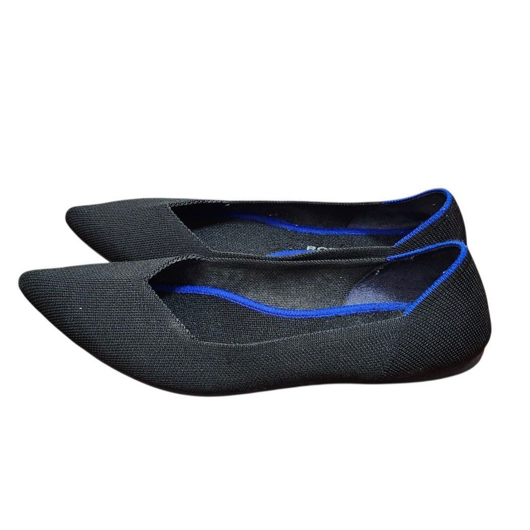 Rothy's Rothy’s “THE POINT” Black Knitted Pointed Toe Slip On Flats Size US 9 / IT 39 - 6 Thumbnail