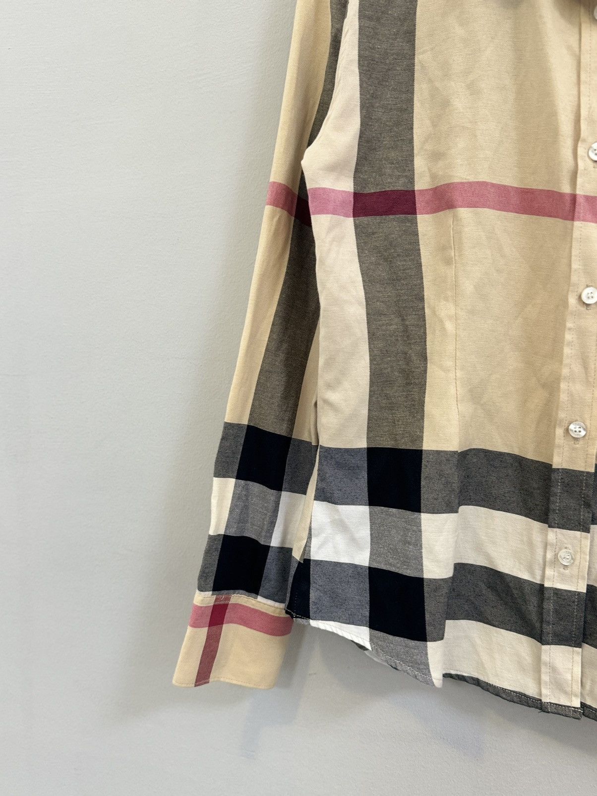 Burberry × Vintage Burberry Nova Check Beige Shirt Size M / US 6-8 / IT 42-44 - 4 Thumbnail