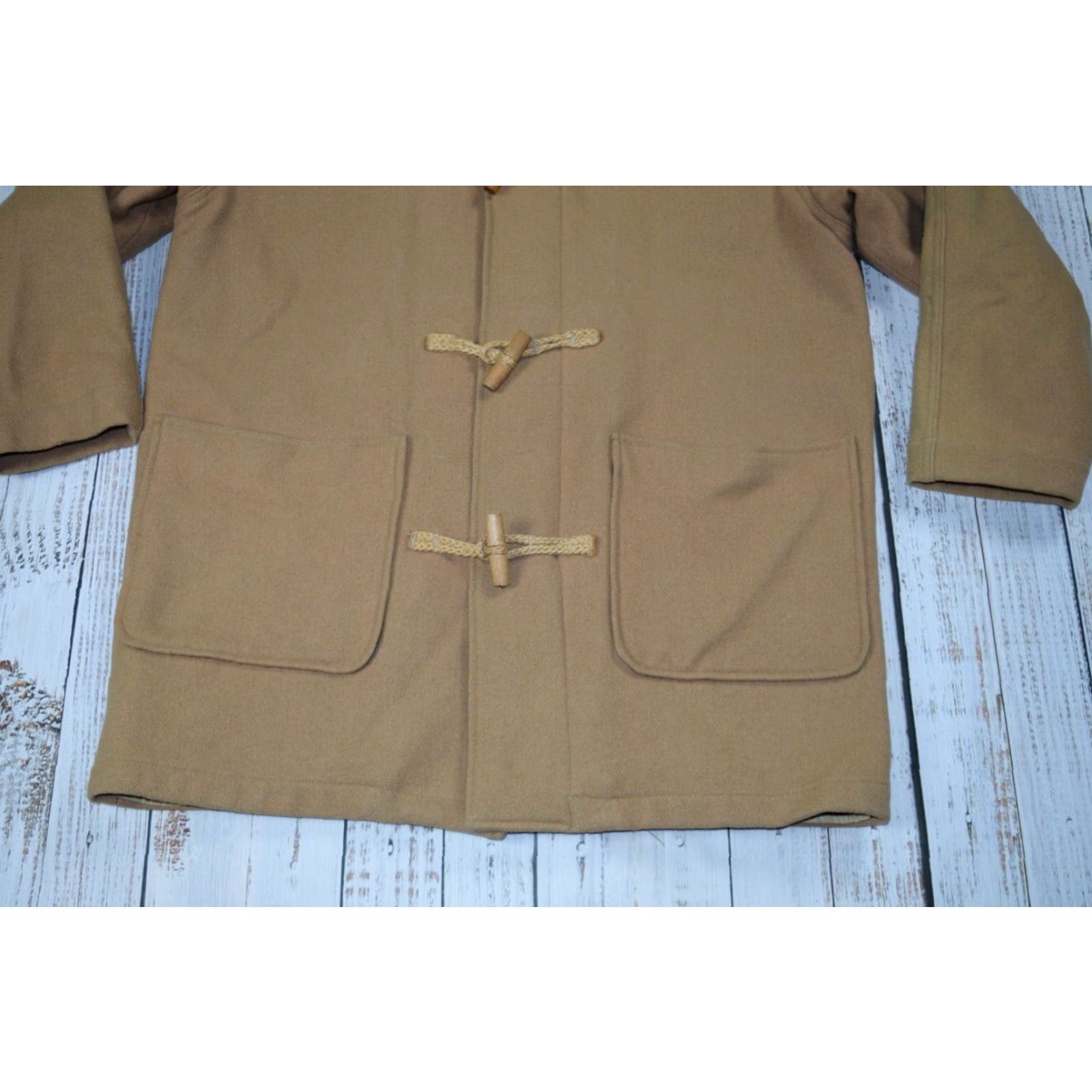 Vintage VINTAGE Woolrich Jacket Parka Wool Blend Hooded Size Large Mens Khaki Tan Olive Liner 1990s Size US L / EU 52-54 / 3 - 2 Thumbnail
