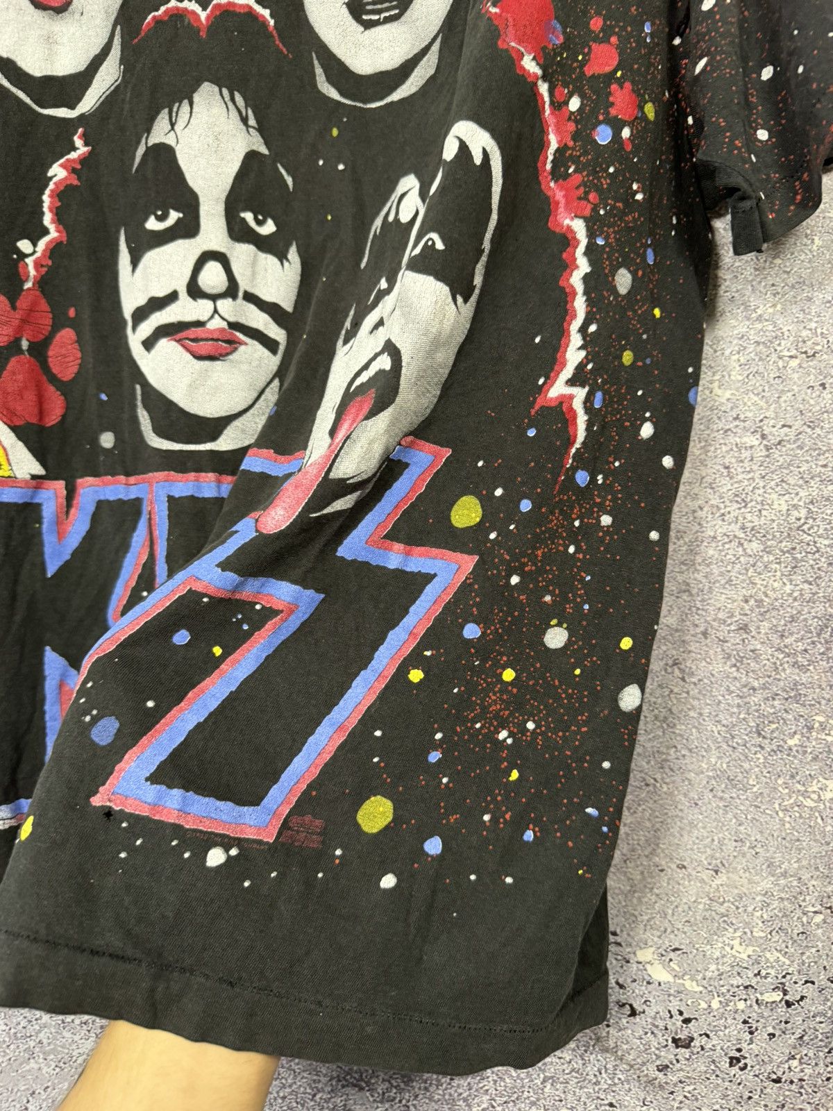 Band Tees × Hanes × Vintage 1992 Vintage KISS T-Shirt Faces AOP Hanes Winterland Concert Size US L / EU 52-54 / 3 - 19 Thumbnail