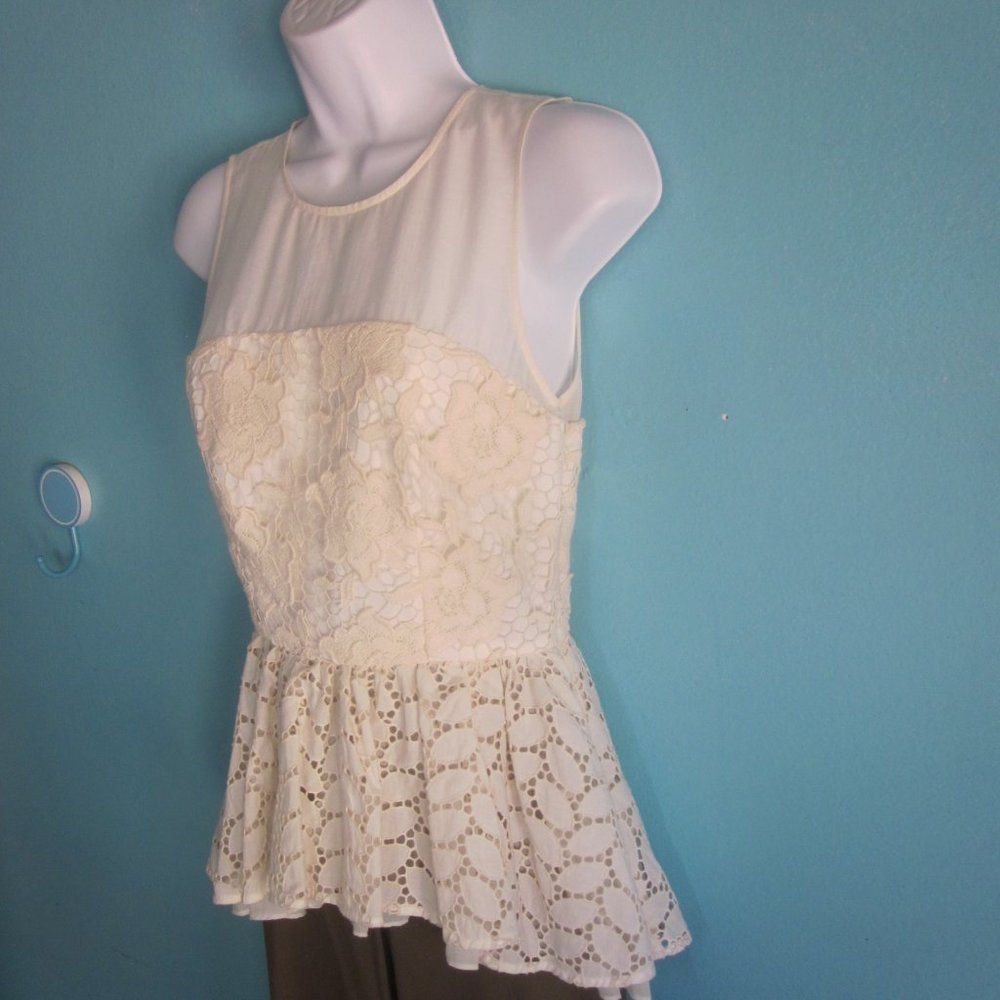 Anthropologie Floreat Anthropologie Size 2 Blouse Ivory Size XS / US 0-2 / IT 36-38 - 10 Thumbnail