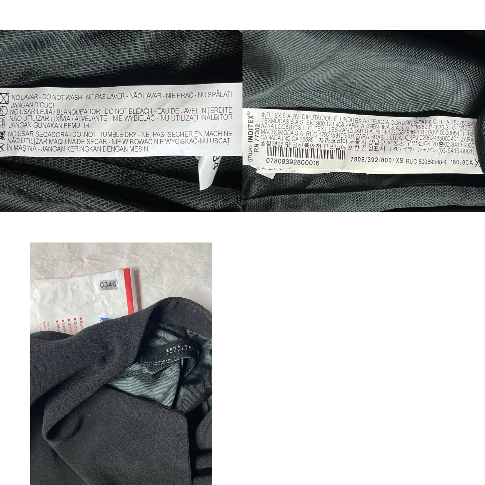 Zara ZARA Black Open Hem Asymmetrical Blazer Size XS Size XS / US 0-2 / IT 36-38 - 8 Thumbnail