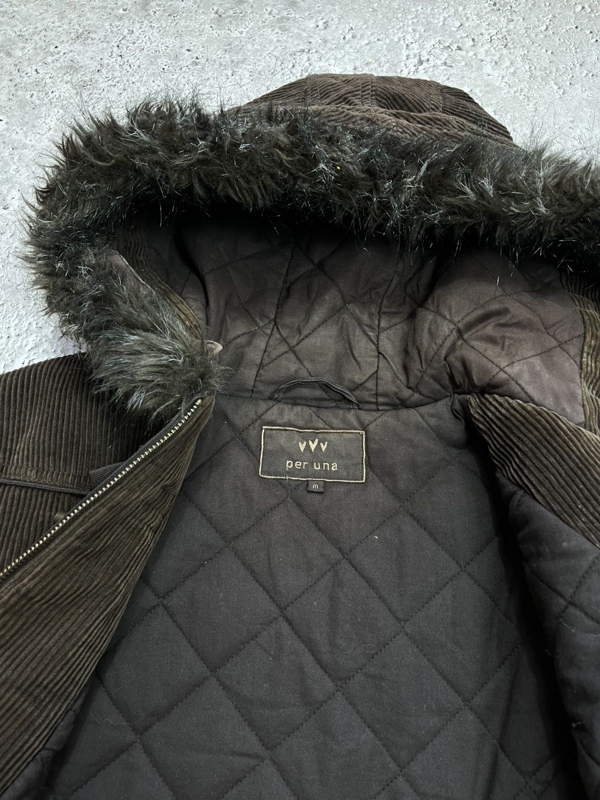 Other Y2K Corduroy Faux Fur Hood Jacket Duffle Style Coat Size M Size US M / EU 48-50 / 2 - 11 Thumbnail