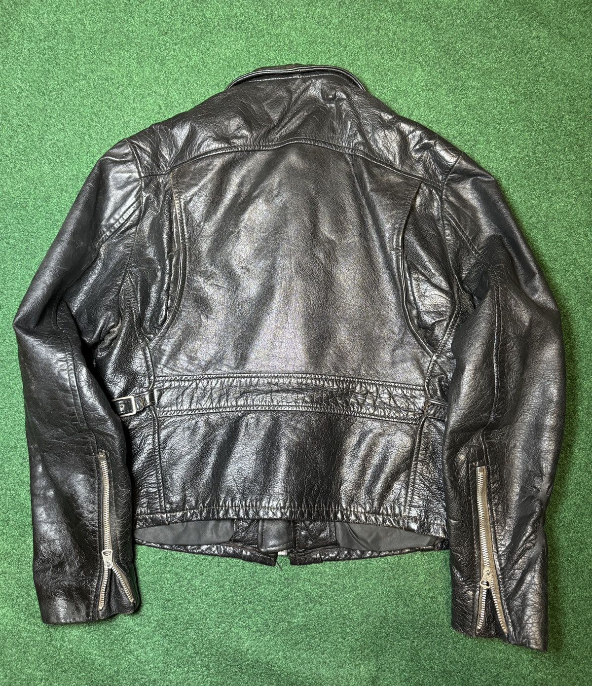Vintage Vintage 60s 70s Leather Biker Cafe Racer Serval Jacket Size US M / EU 48-50 / 2 - 5 Thumbnail