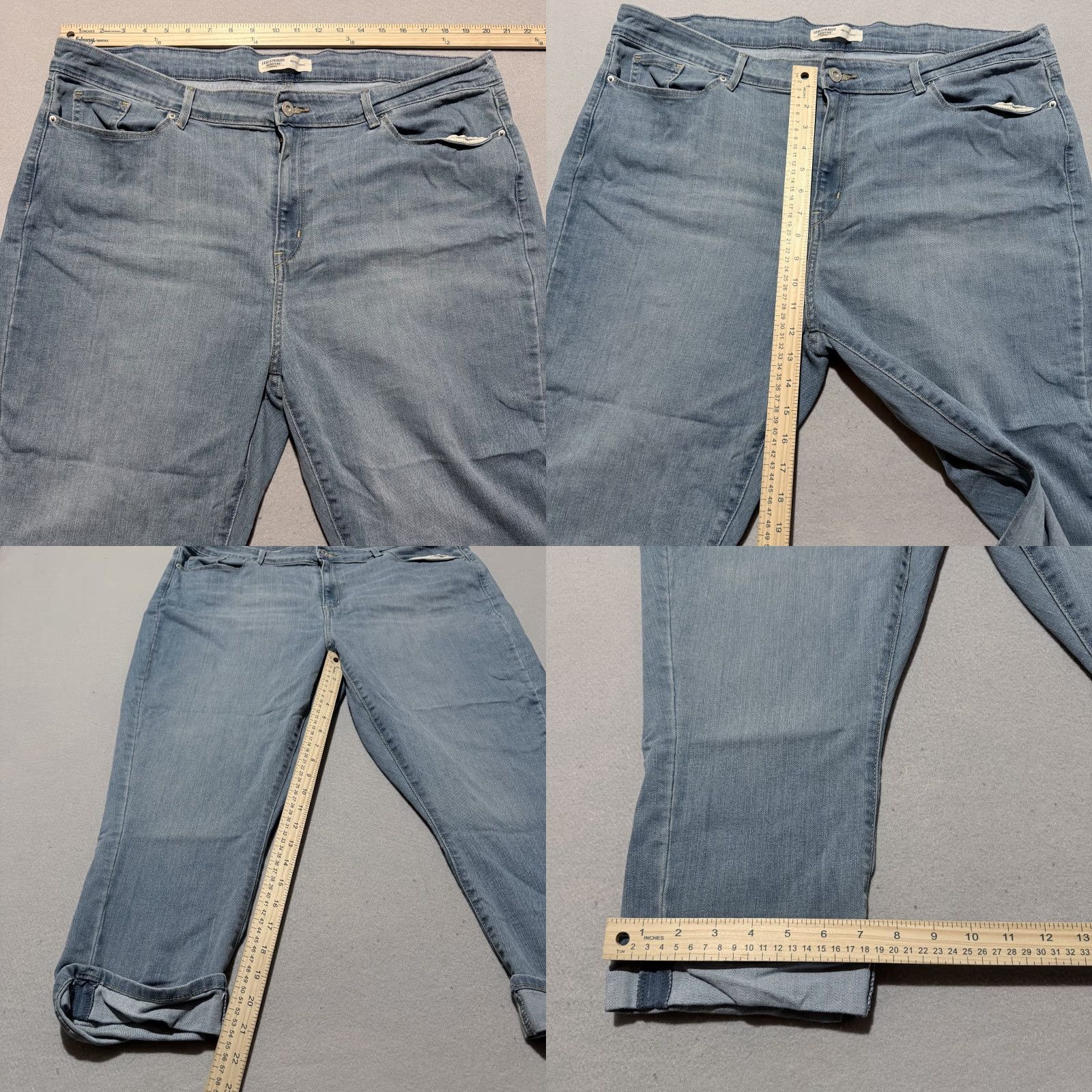 Levi's Signature By Levi's Gold High-Rise Capri Jeans Women's Blue Denim Cuffed - 20 Size 42" / US 20 - 9 Thumbnail