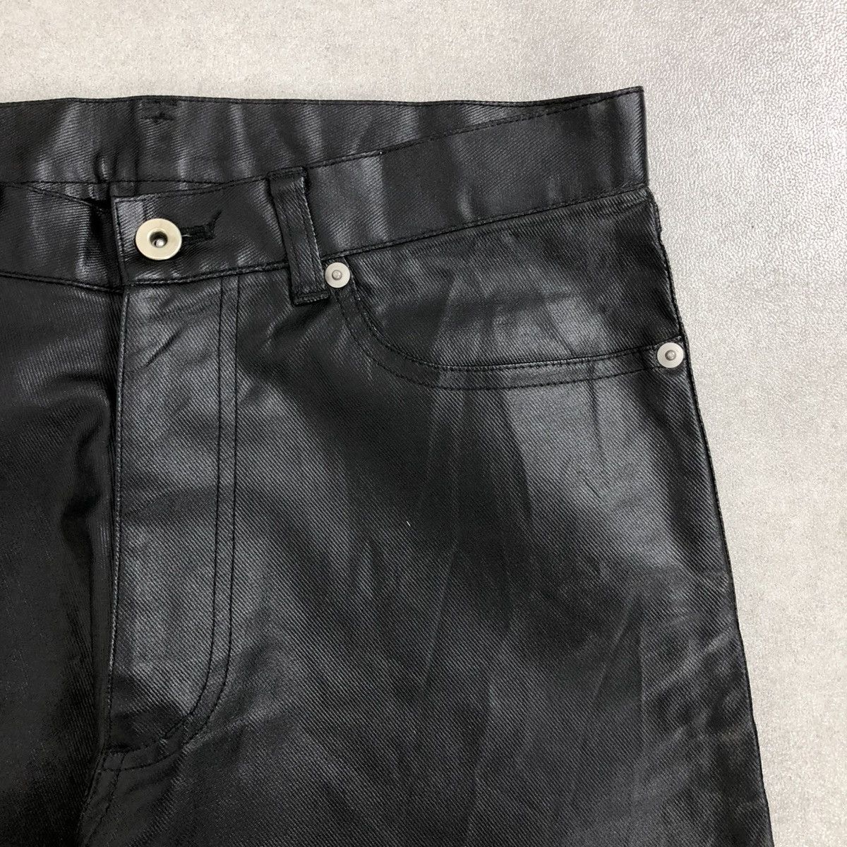 If Six Was Nine 🇯🇵 2000s Nationality + Name Grosbec Waxed Coated Jeans Pants Size US 30 / EU 46 - 6 Thumbnail