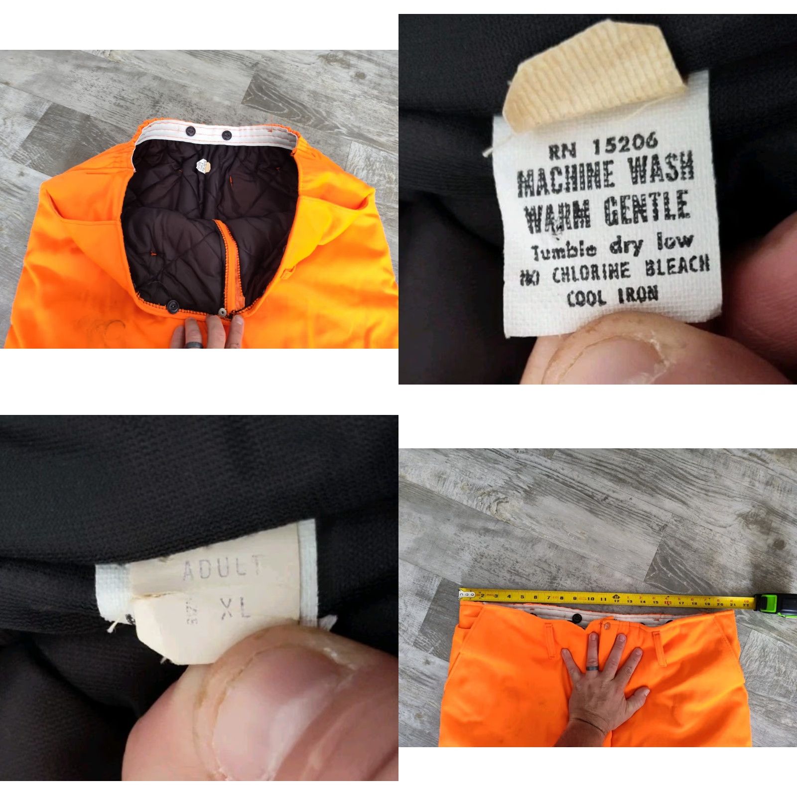 Vintage VINTAGE Insulated Hunting Pants Blaze Orange Quilt Lined XL (42x29) Mens Outdoor Workwear Size US 36 / EU 52 - 8 Thumbnail