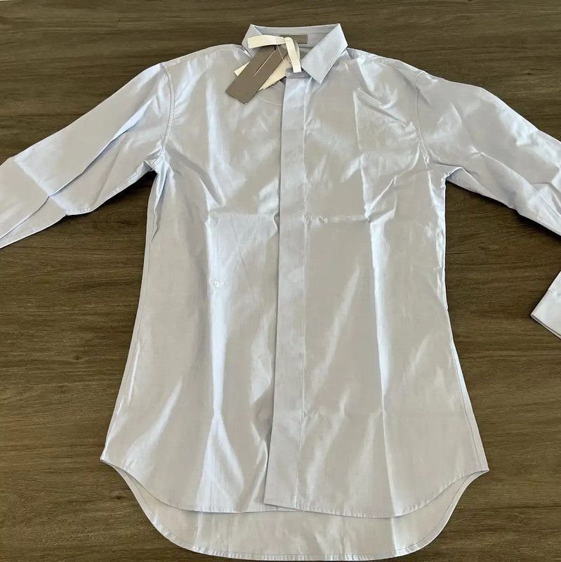 Dior Dior Men’s Light Blue Embroidered Shirt 0089 Size US S / EU 44-46 / 1 - 1 Thumbnail