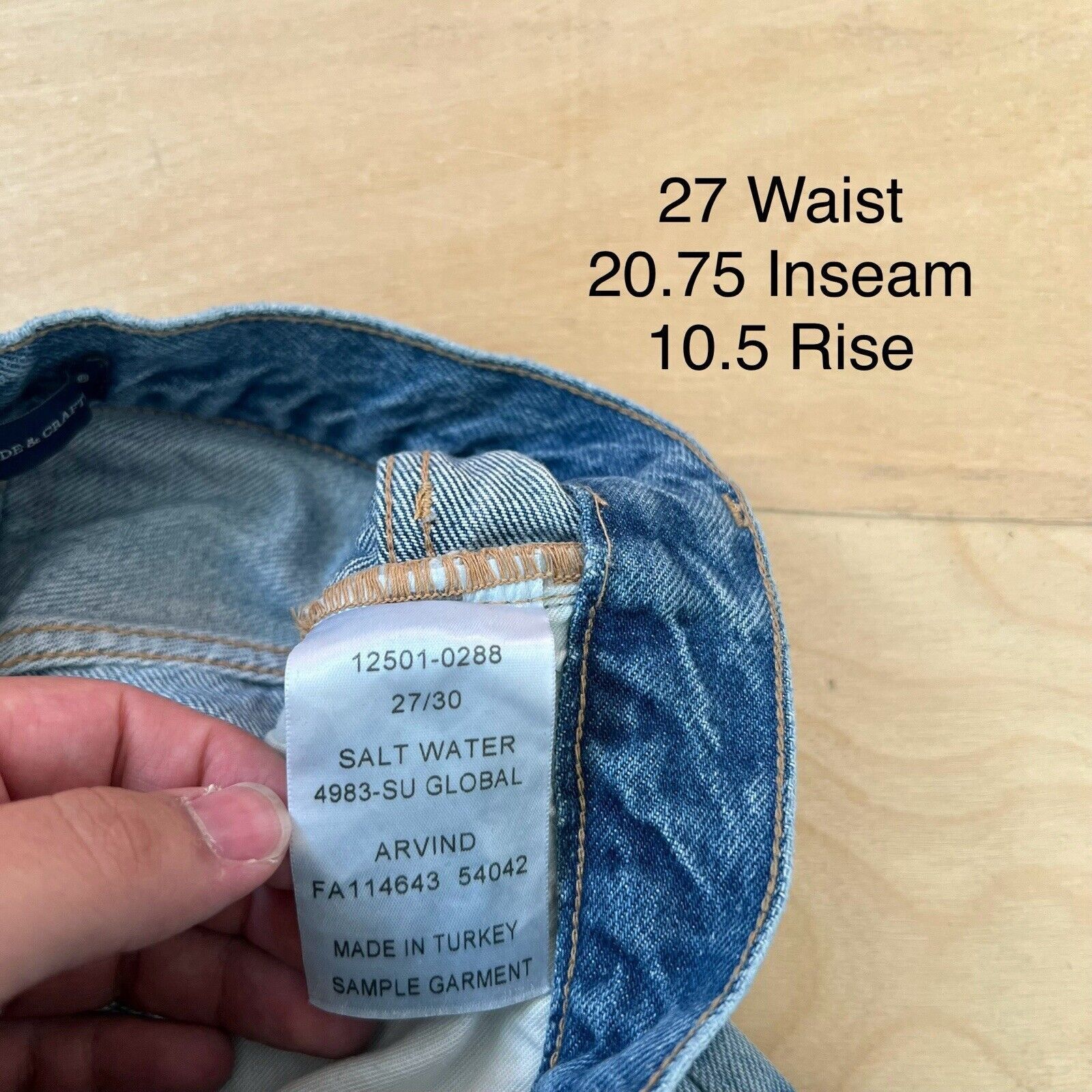 Levi's Levis Made and Crafted Jeans 27 Blue Selvedge Raw Hem Size 27" / US 4 / IT 40 - 6 Thumbnail