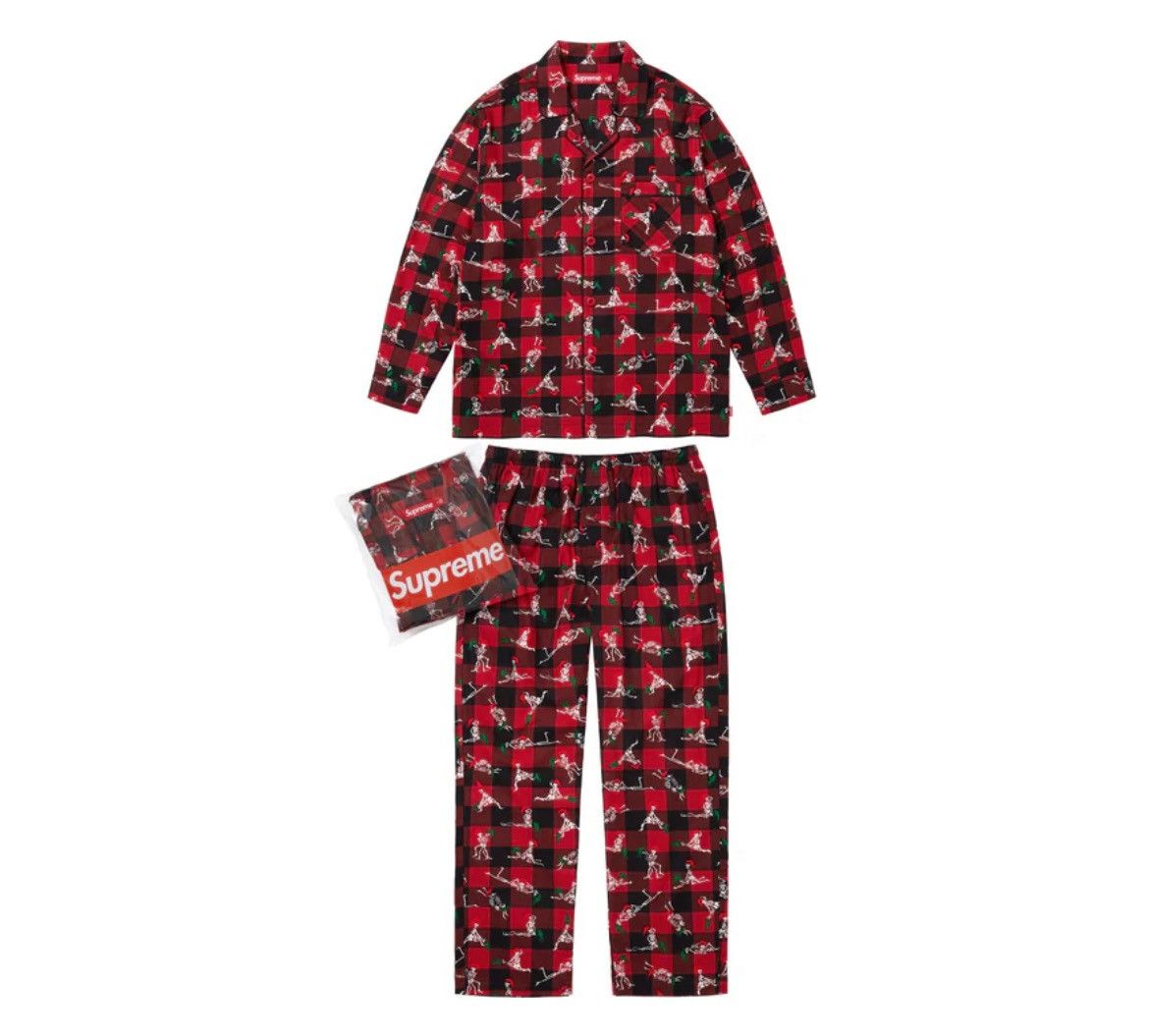 Supreme Supreme Holiday Pajama Set Red Plaid Size Large Size ONE SIZE - 1 Thumbnail
