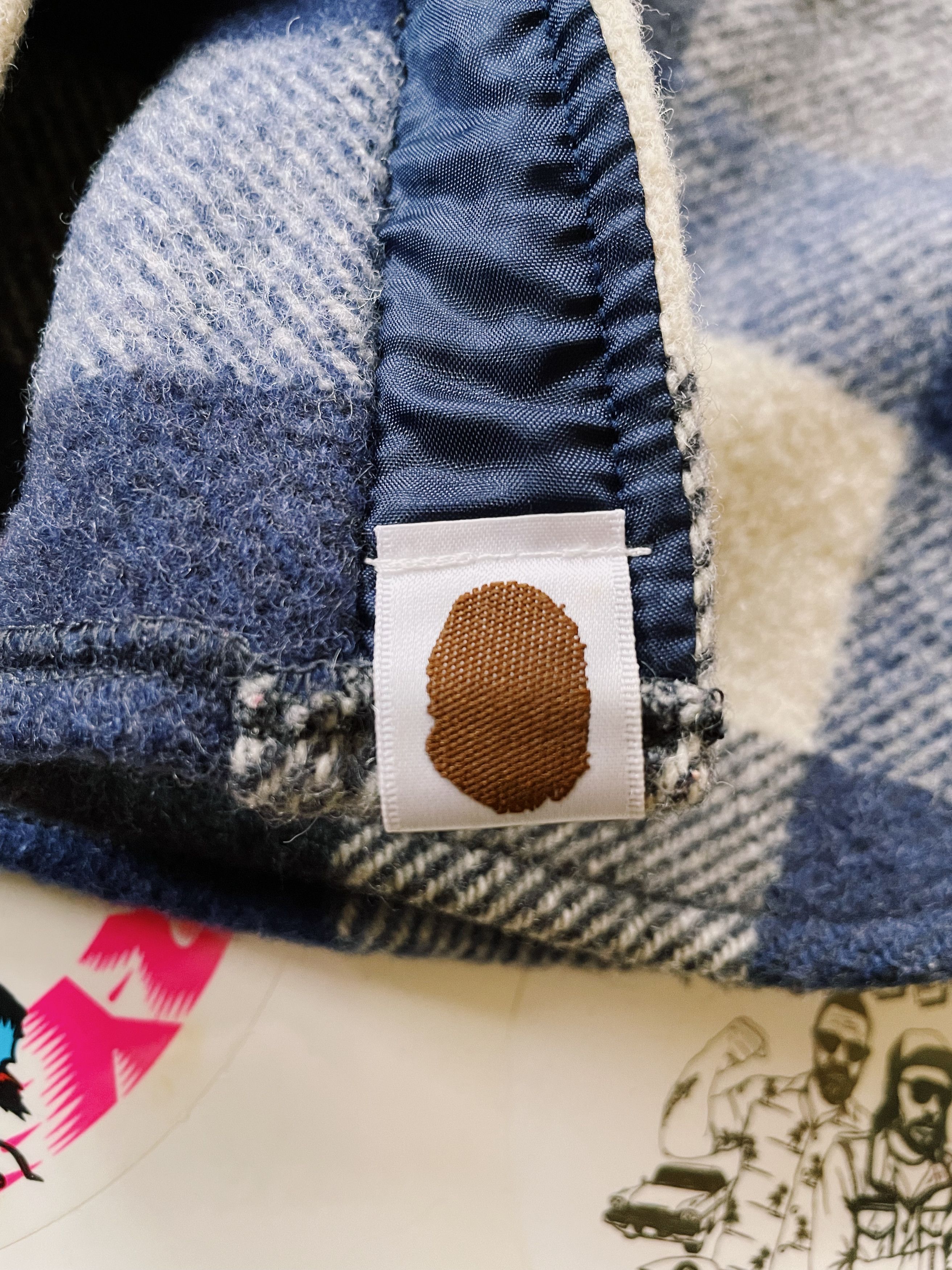 Bape × Nigo × Vintage Vintage Y2K Bape A Bathing Ape Checkered CPO Wool Shirt Size US M / EU 48-50 / 2 - 5 Thumbnail