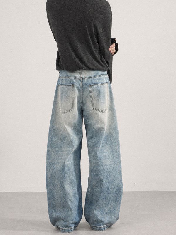 Japanese Brand American retro distressed washed patchwork curved jeans Size US 32 / EU 48 - 5 Thumbnail