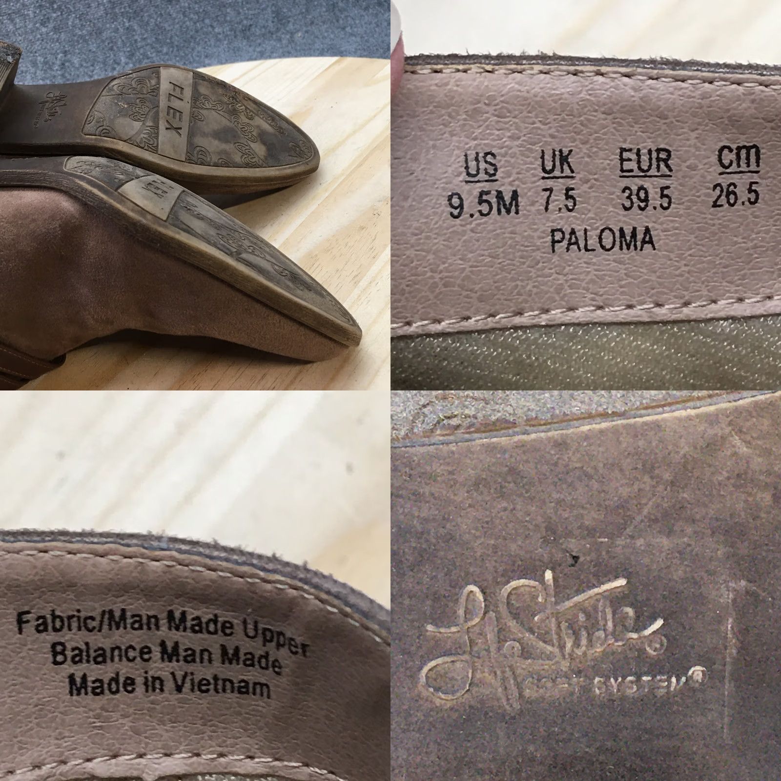 Vintage Life Stride Paloma Boots Womens 9.5 M Ankle Booties Brown Fabric Side Zip Boots Size US 10 / IT 40 - 9 Thumbnail