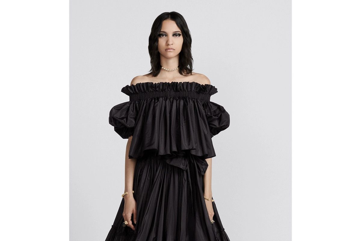 Dior o1bcso1str0225 Off-The-Shoulder Smocked Top in Black Size M / US 6-8 / IT 42-44 - 4 Thumbnail