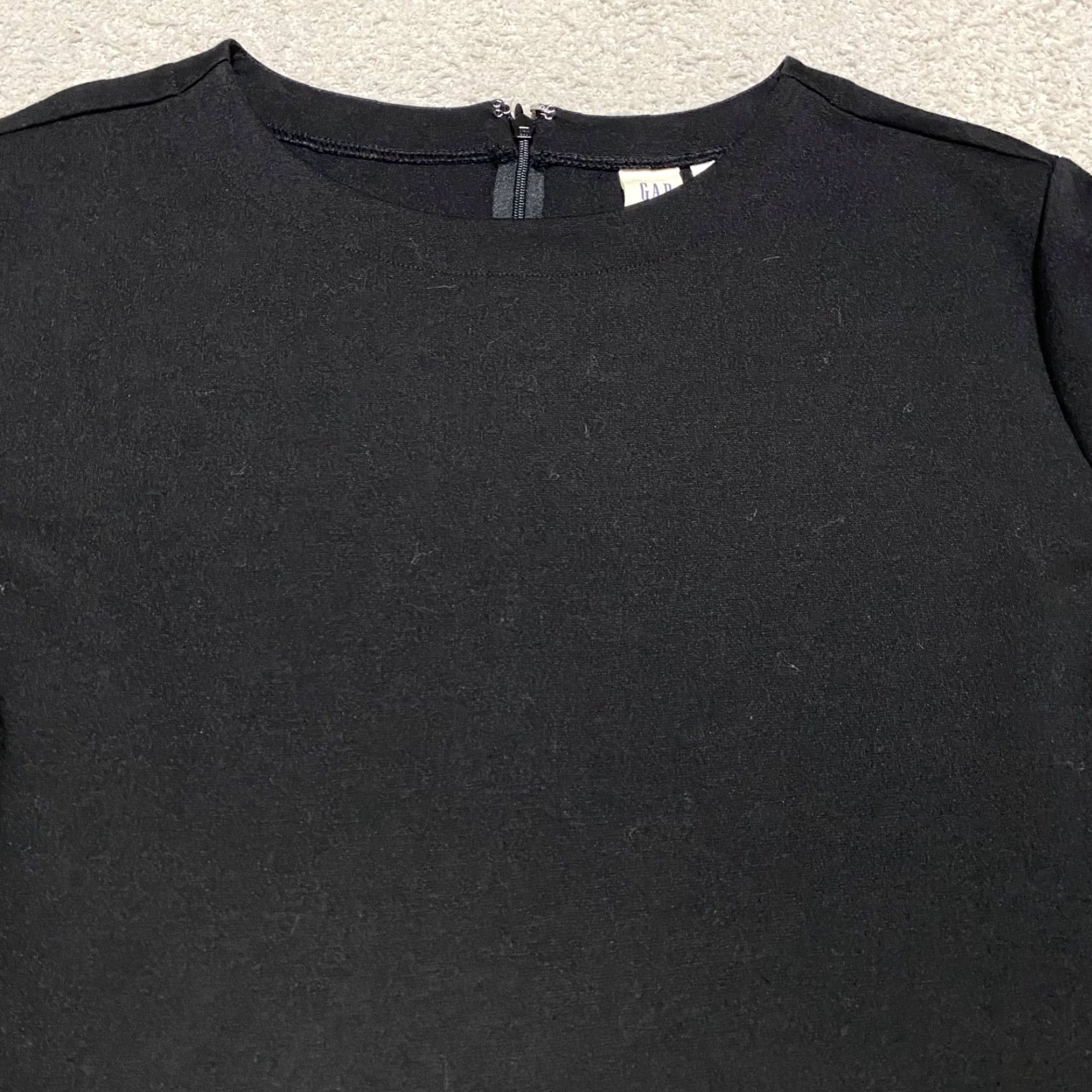 Gap Gap Dress Womens 18 Black Midi 3/4 Sleeve Round Neck A-Line Gap Size 40" / US 18 - 5 Thumbnail