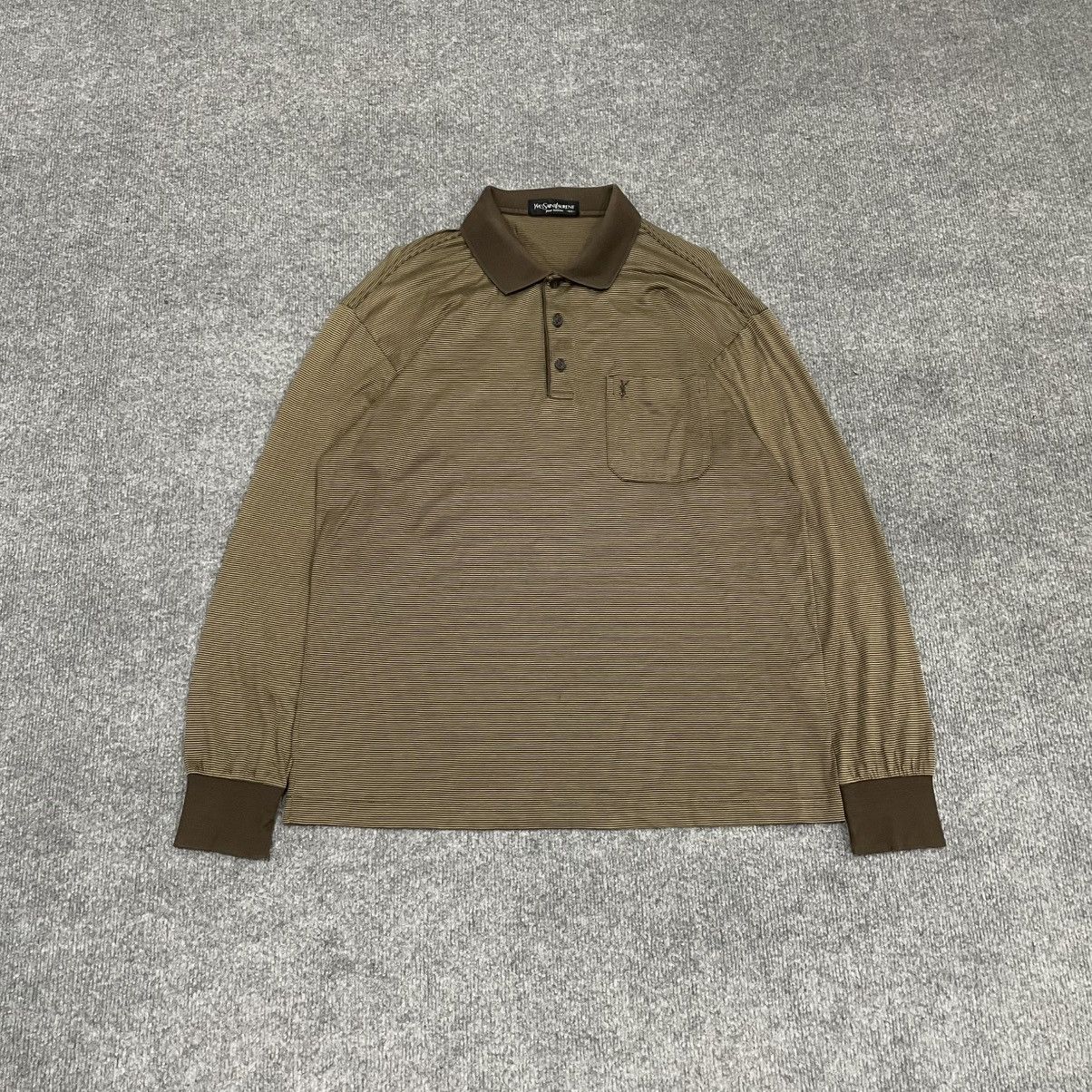Yves Saint Laurent YSL Yves Saint Laurent Polos Shirt Long Sleeve Size US L / EU 52-54 / 3 - 1 Thumbnail