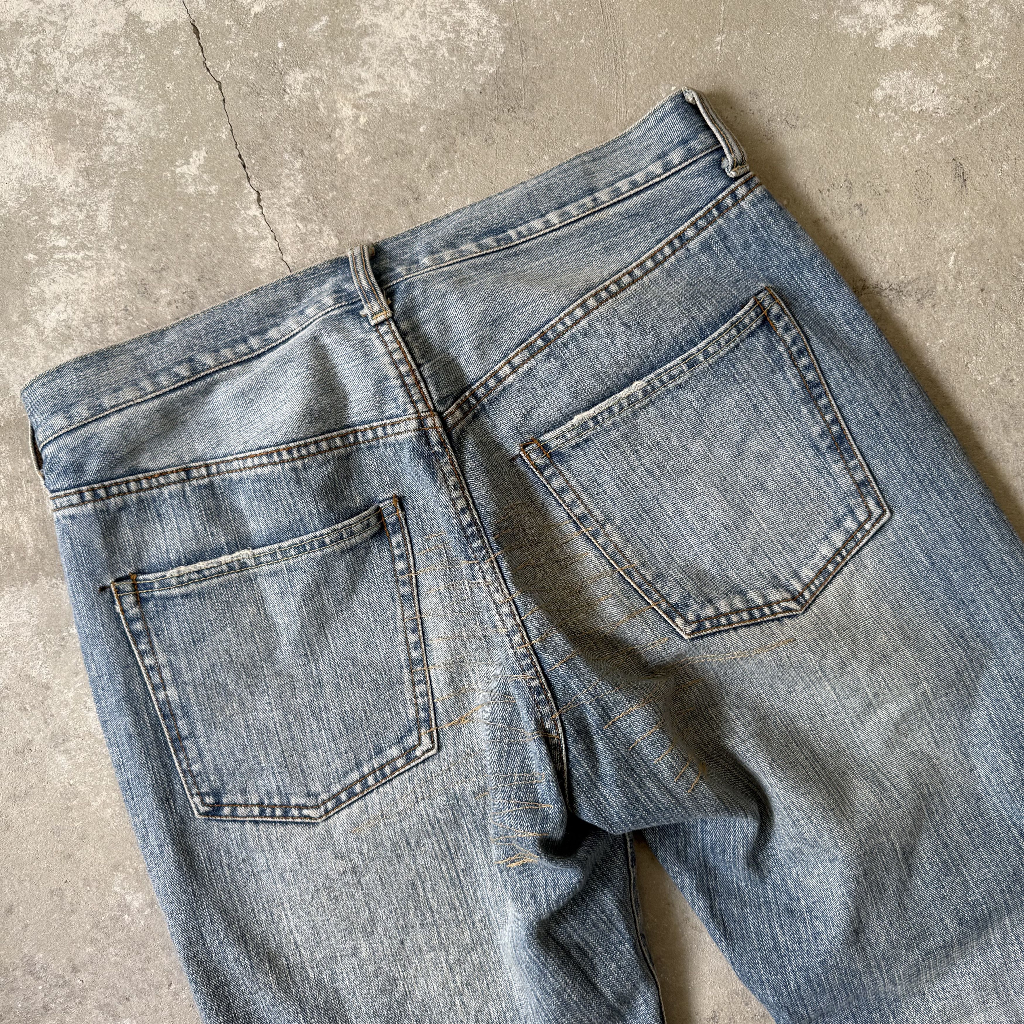 Japanese Brand Exhibitionist Japan Distressed Patchwork Denim Size US 32 / EU 48 - 5 Thumbnail