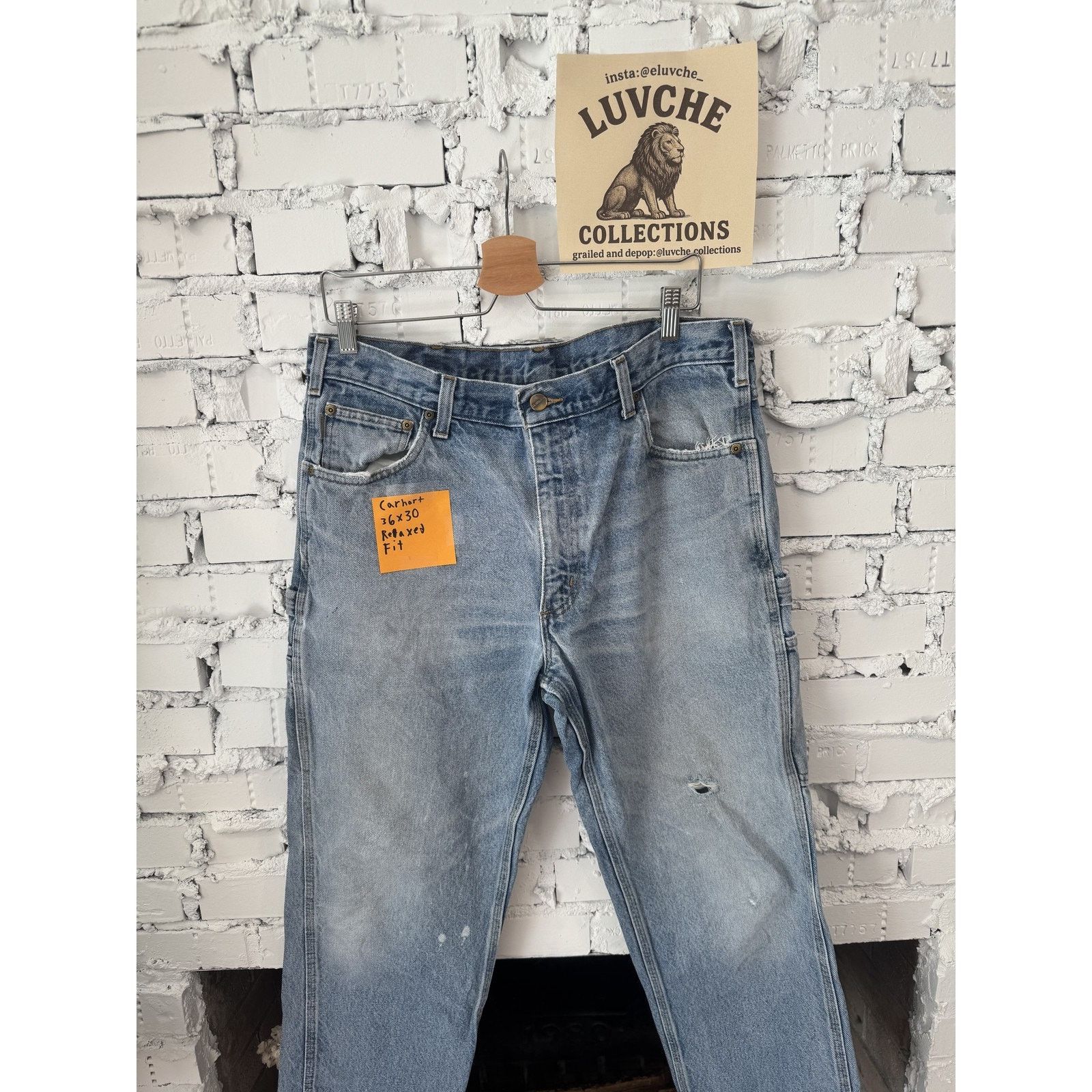 Carhartt Carhartt Jeans Mens 36x30 Blue Fit Distressed Workwear Denim Size US 36 / EU 52 - 1 Thumbnail