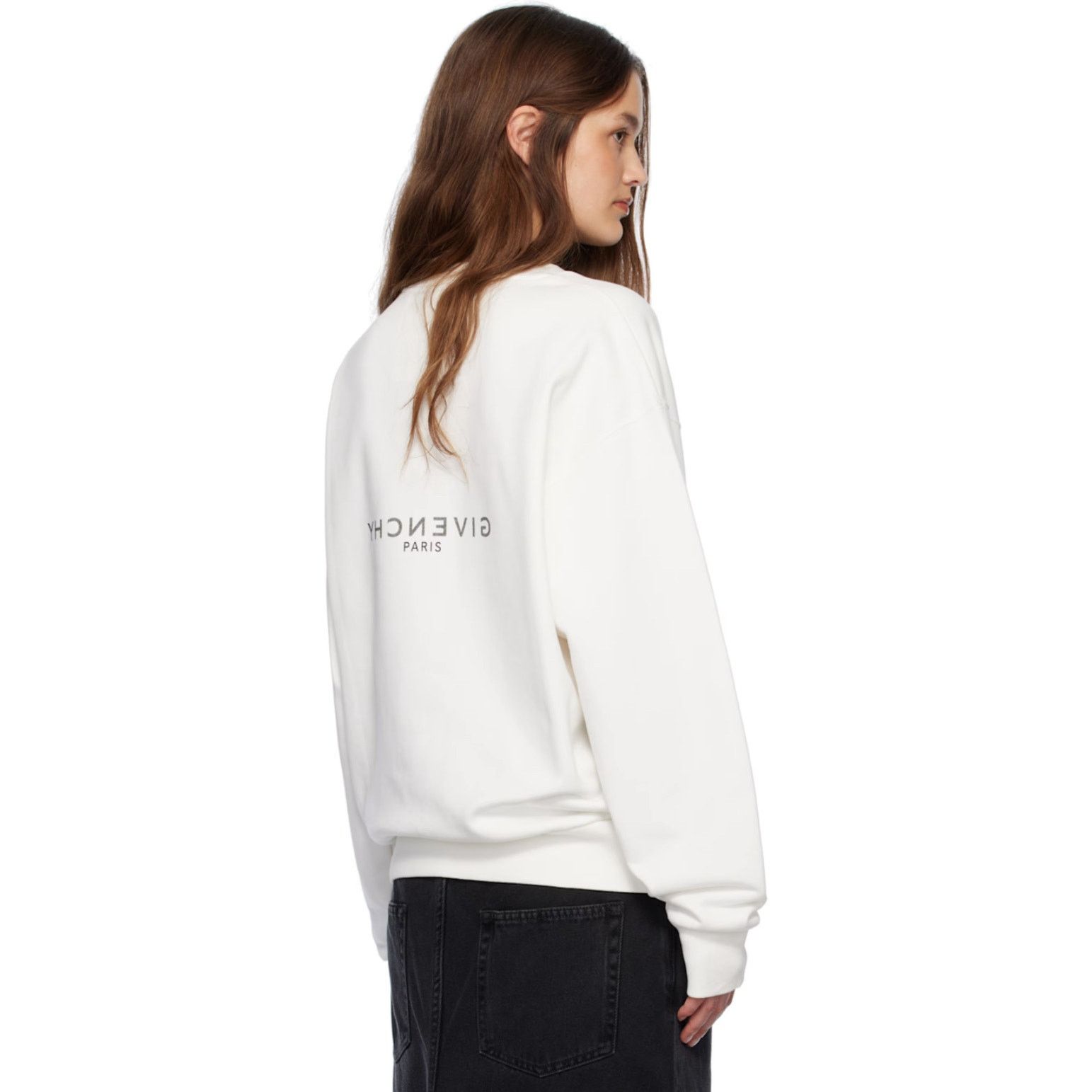 Givenchy GIVENCHY Off White Reverse Fleece Sweatshirt Size S Size S / US 4 / IT 40 - 2 Thumbnail