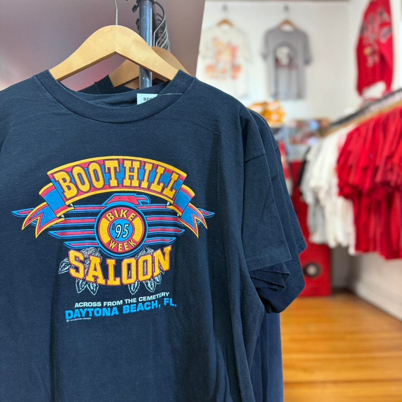 Harley Davidson × Vintage Vintage 90s Boothill Saloon Motorcycle Biker T-Shirt Size US XL / EU 56 / 4 - 8 Thumbnail