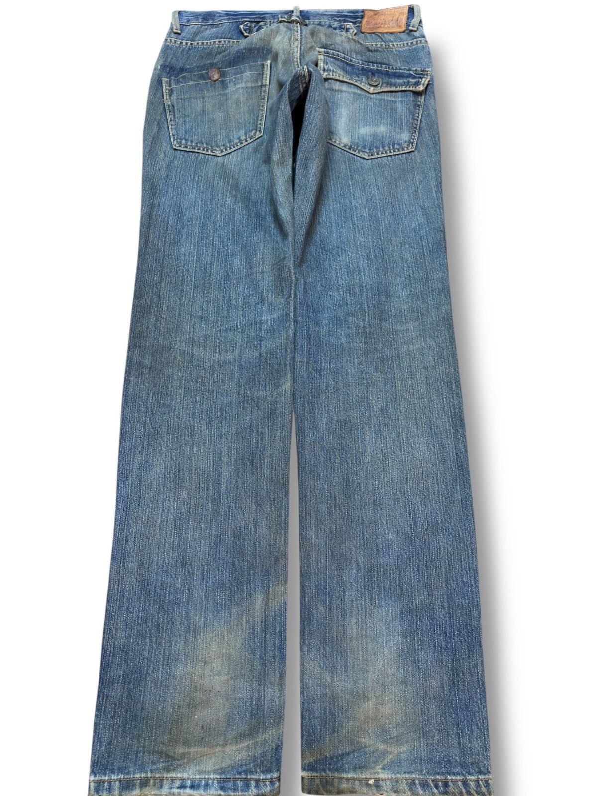 Dolce & Gabbana Vintage Geranimo Buckle Back Mudwash Printed Denim Size US 32 / EU 48 - 7 Thumbnail