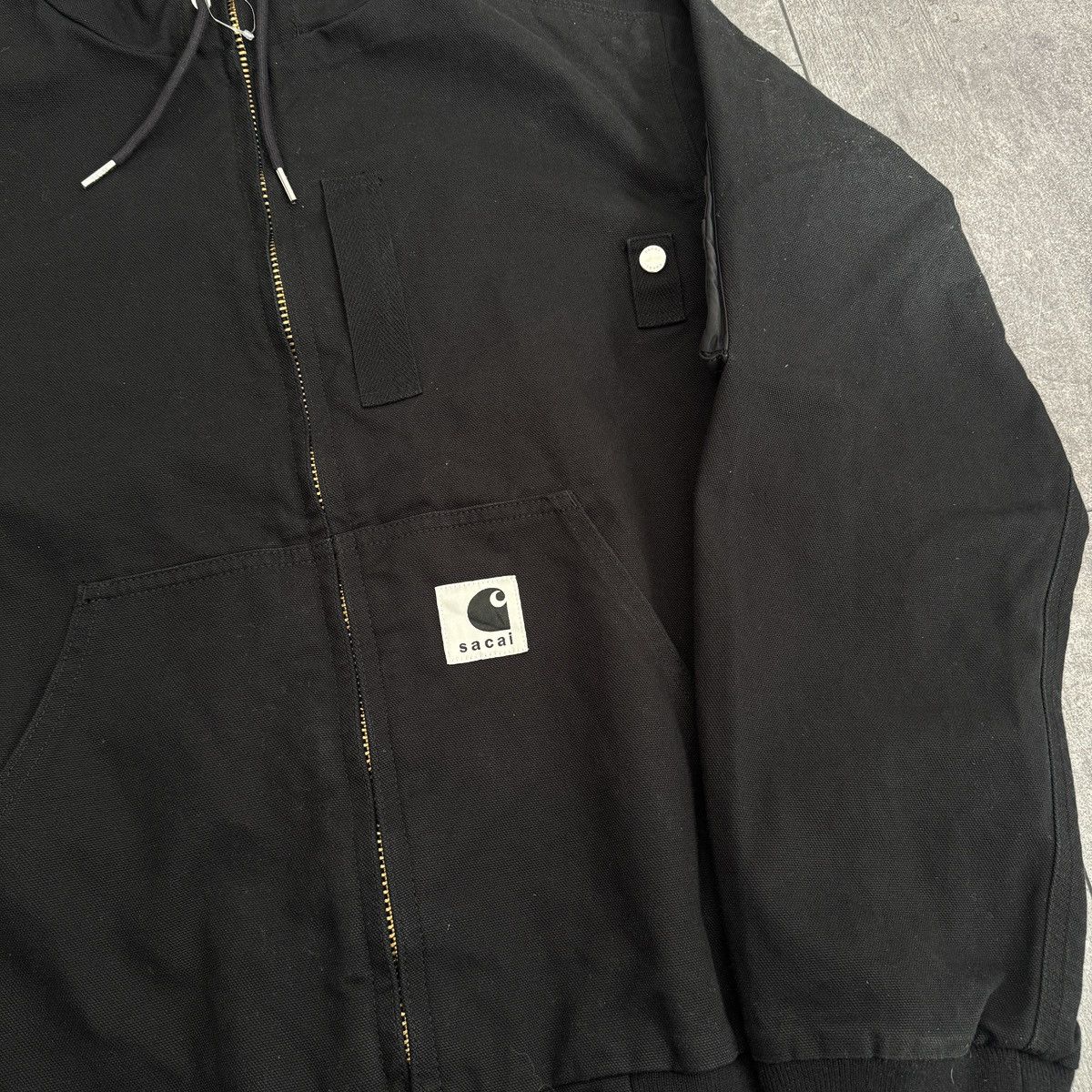 Carhartt × Sacai Carhartt x Sacai Duck Hooded Black Jacket Japan Size 3 Size US L / EU 52-54 / 3 - 3 Thumbnail
