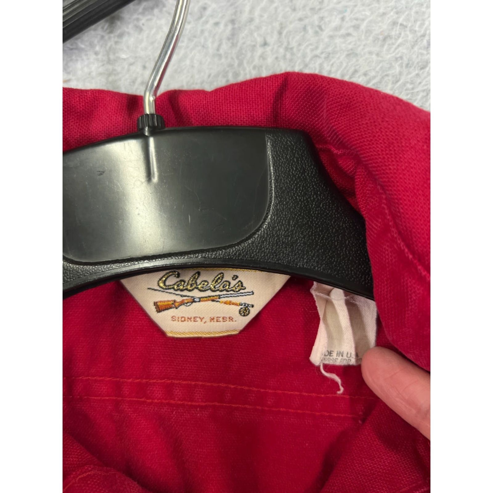 Vintage Cabela's Shirt Men Medium Red Button-Down Long Sleeve Collared USA Theme Pockets All Seasons 100% Cotton Mens Size US M / EU 48-50 / 2 - 3 Thumbnail