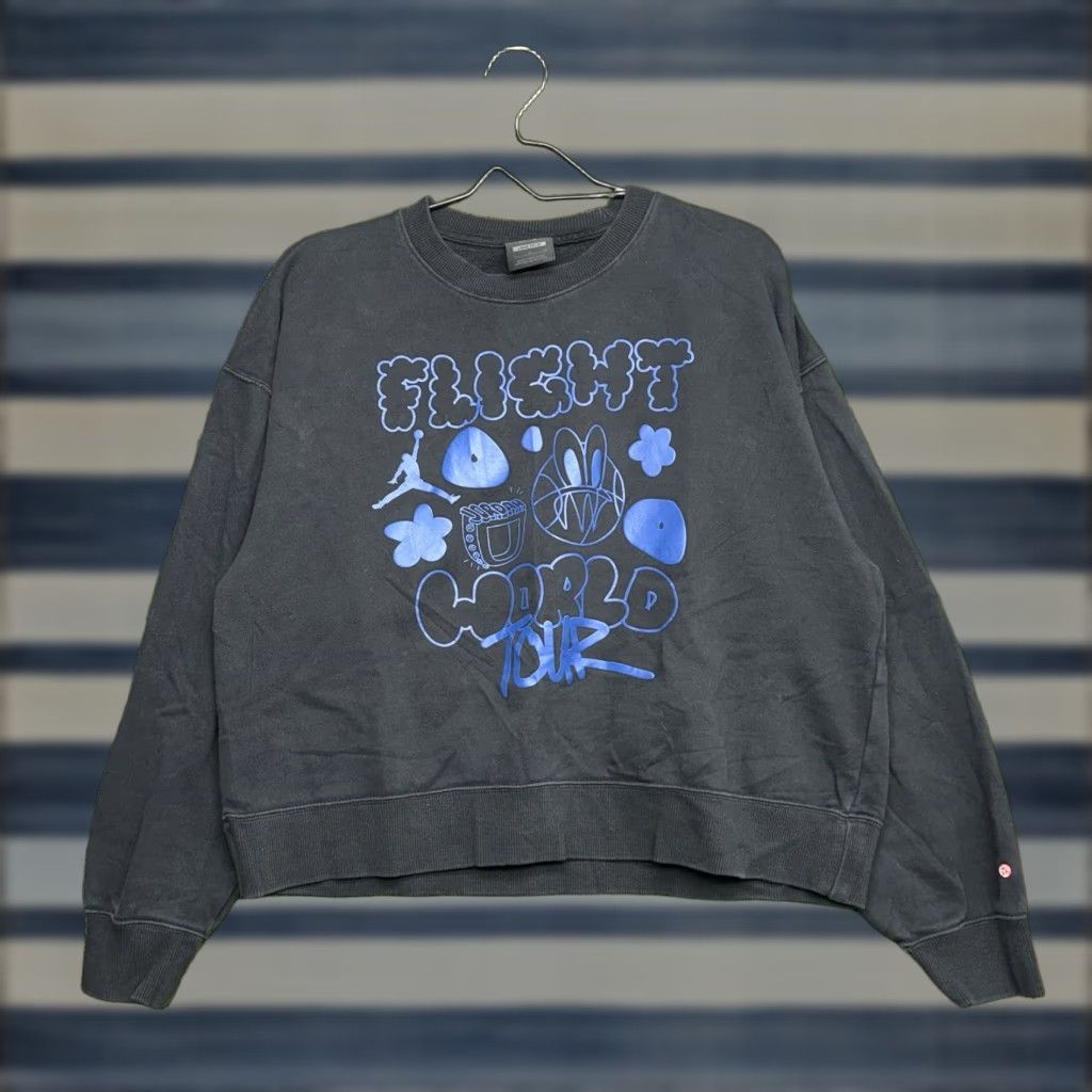 Jordan Brand Jordan Flight Sweatshirt Mens Small Black Graphic Crewneck Loose Fit World Tour Size US S / EU 44-46 / 1 - 1 Thumbnail