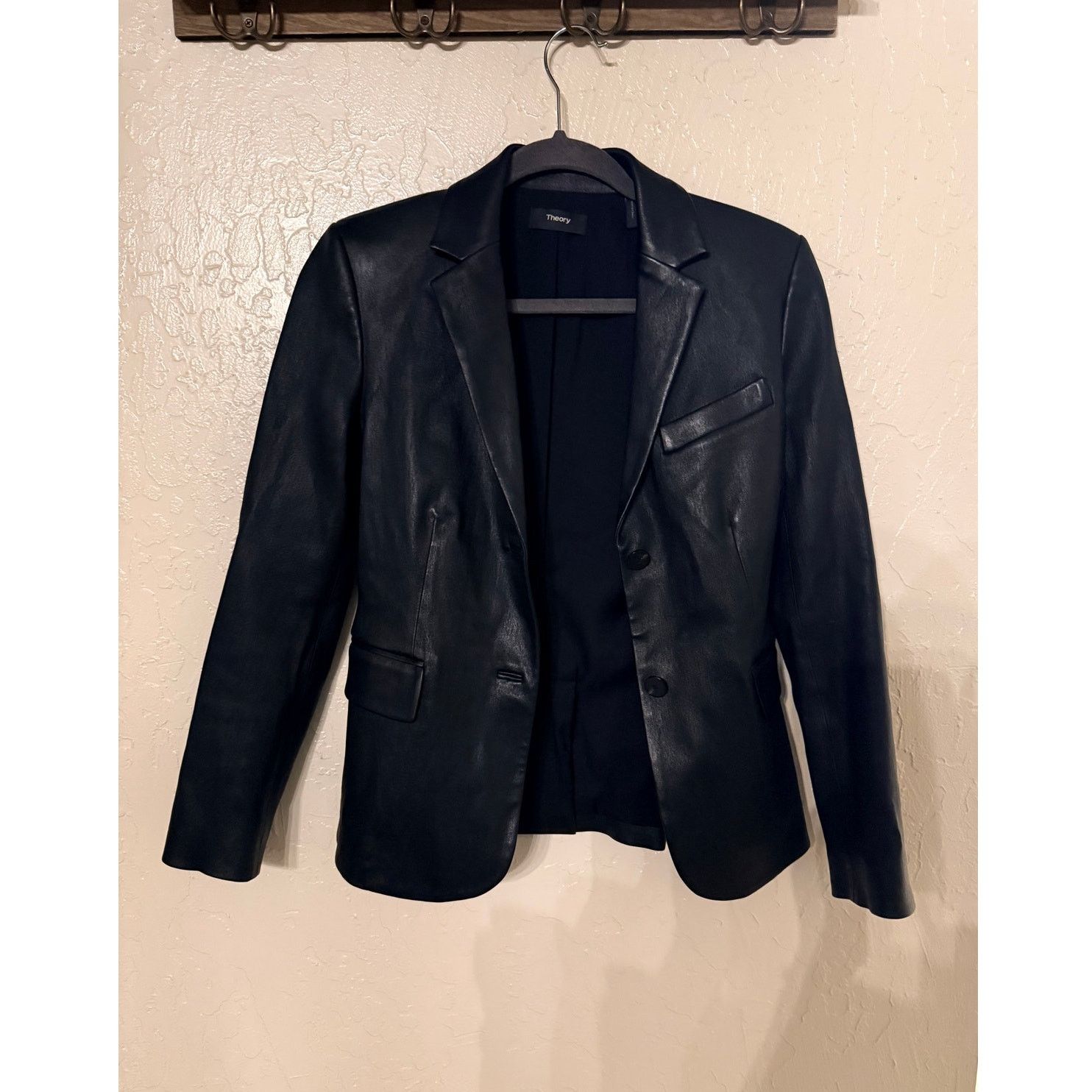Theory Theory Women’s Size 0 Black Lamb Leather Blazer Jacket Size XS / US 0-2 / IT 36-38 - 1 Thumbnail