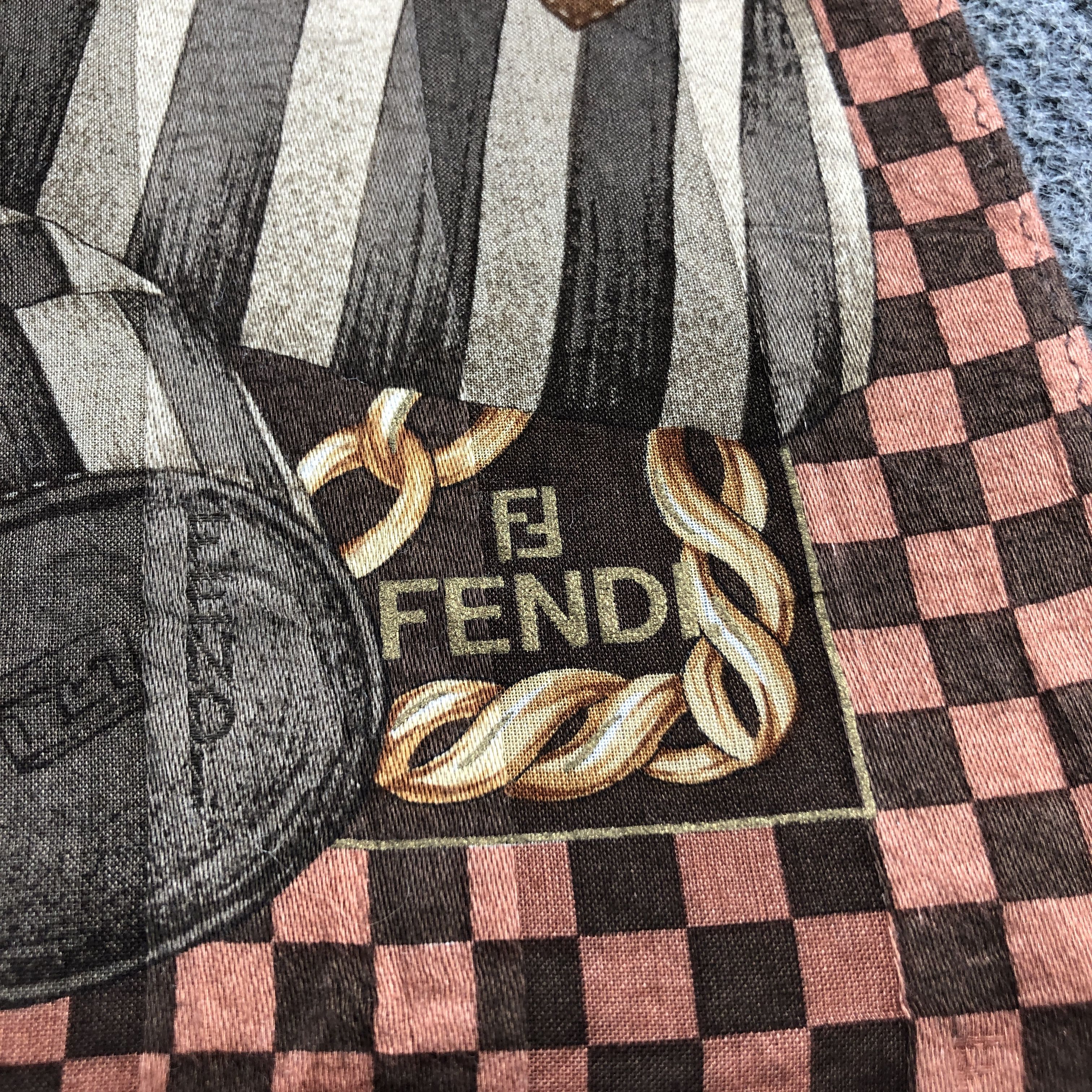 Vintage Fendi Monogram FF Handkerchief Neckerchief Bandana H2807 Size ONE SIZE - 4 Thumbnail